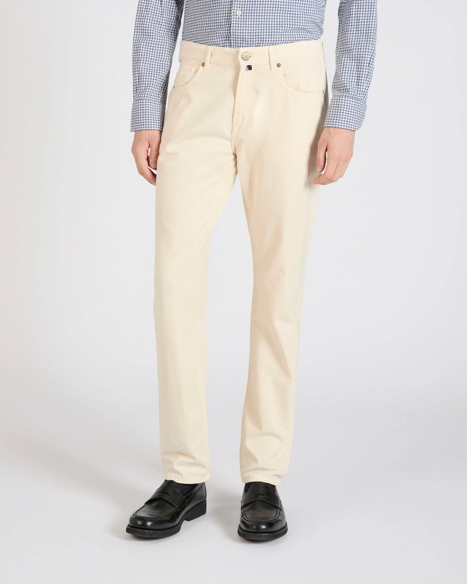 Slim-fit five-pocket trousers in cotton and cashmere Tall Length