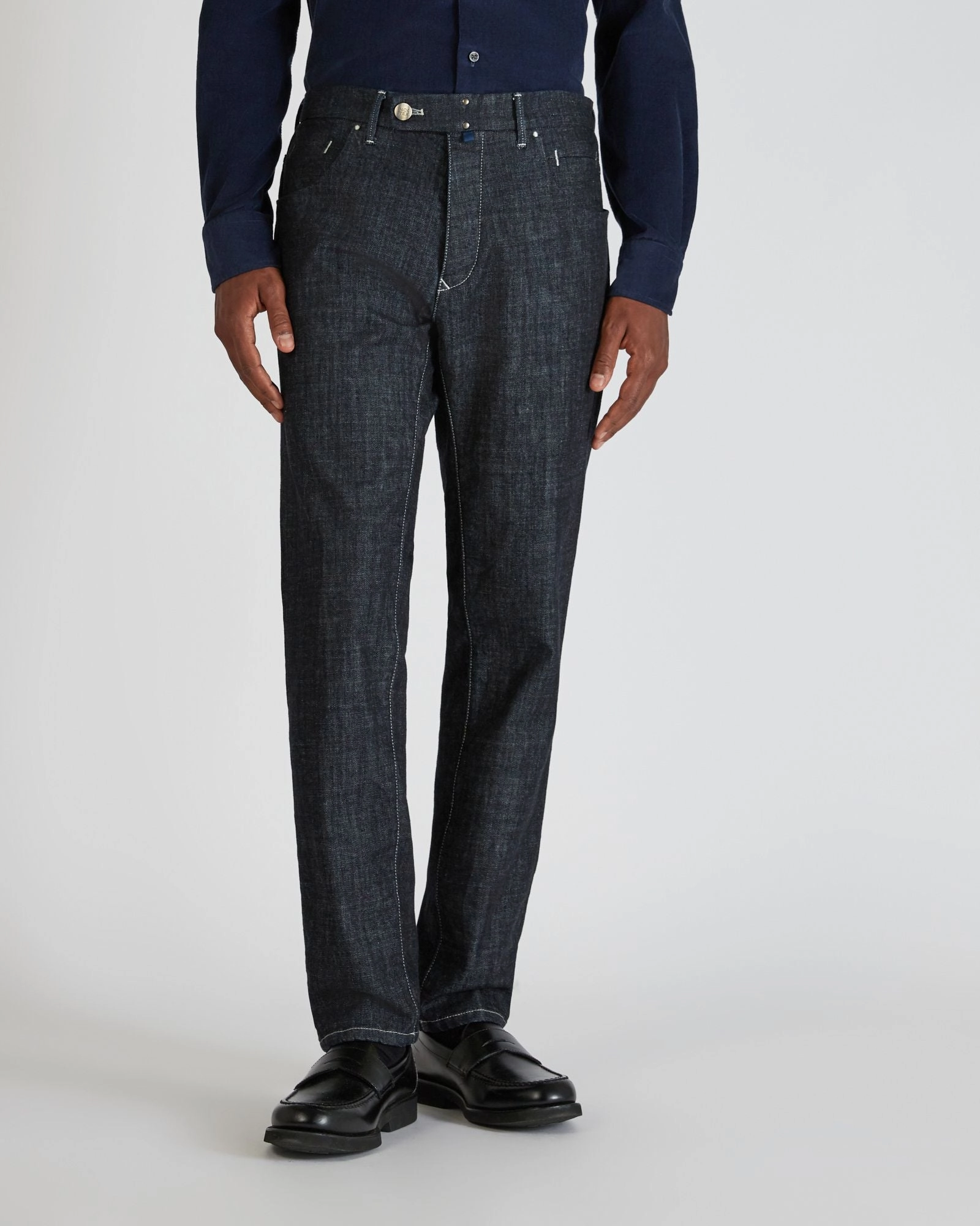 MachineWashable Soft Support Slim fit tailored trousers made of stretch denim