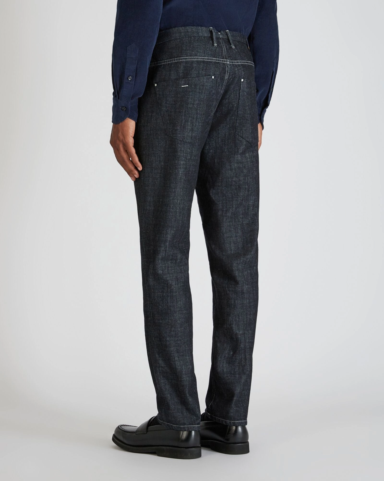 Slim fit tailored trousers made of stretch denim Reinforced Stress Points