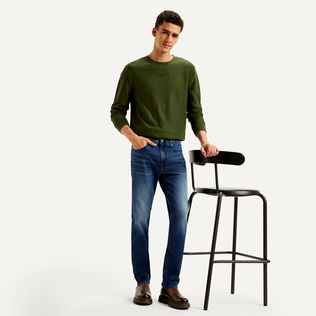 Men's Redloop 511 Blue Slim Fit Mid Rise Jeans City Walk Weekend Warrior Classic Wear Slim