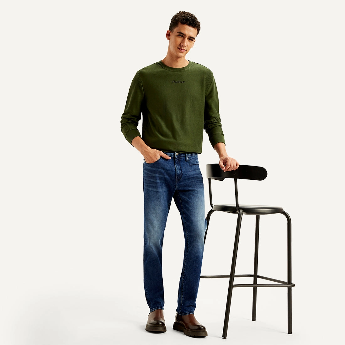 Perfect Waist Men's Redloop 511 Blue Slim Fit Mid Rise Jeans