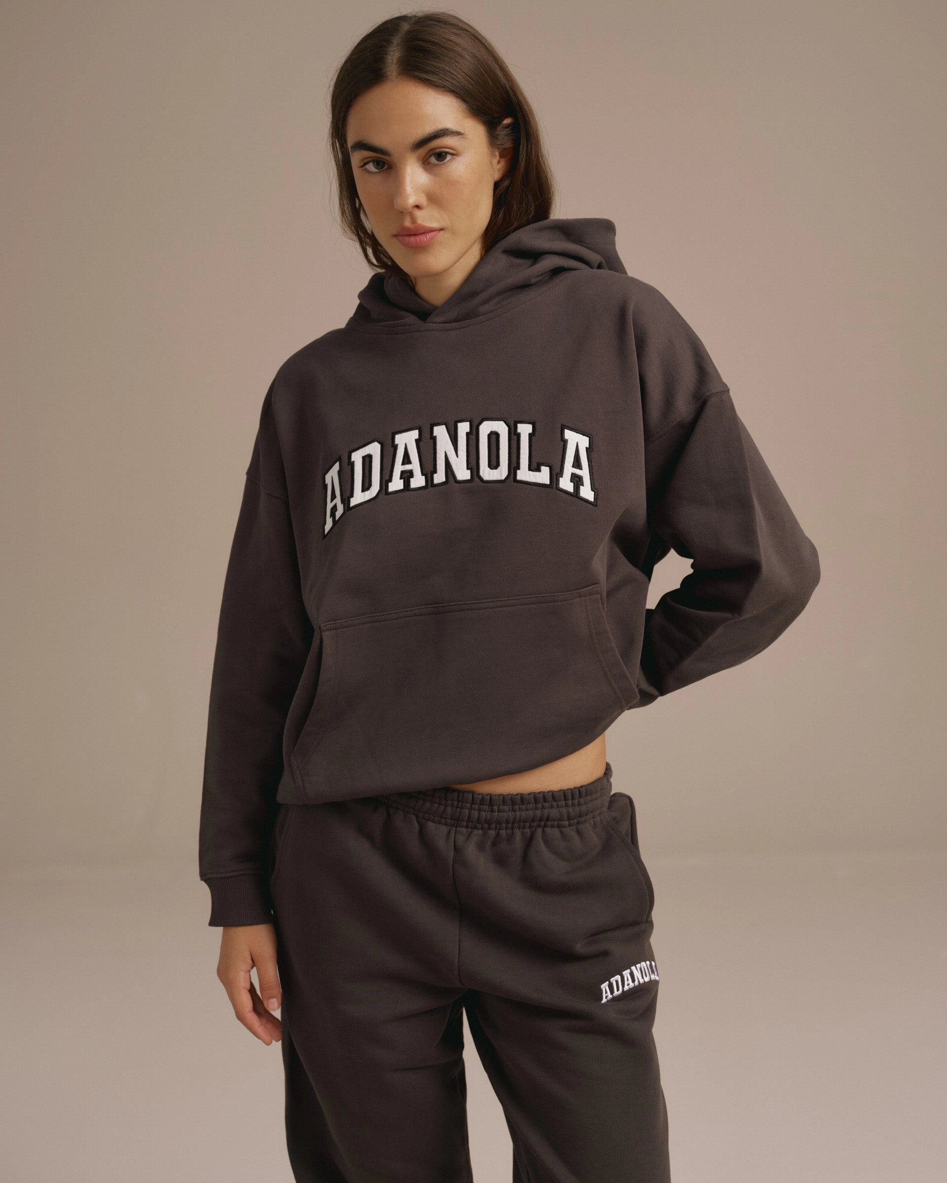 Varsity Sweatpants - Coffee Bean No Gap Waist Construction Hip Friendly Pockets