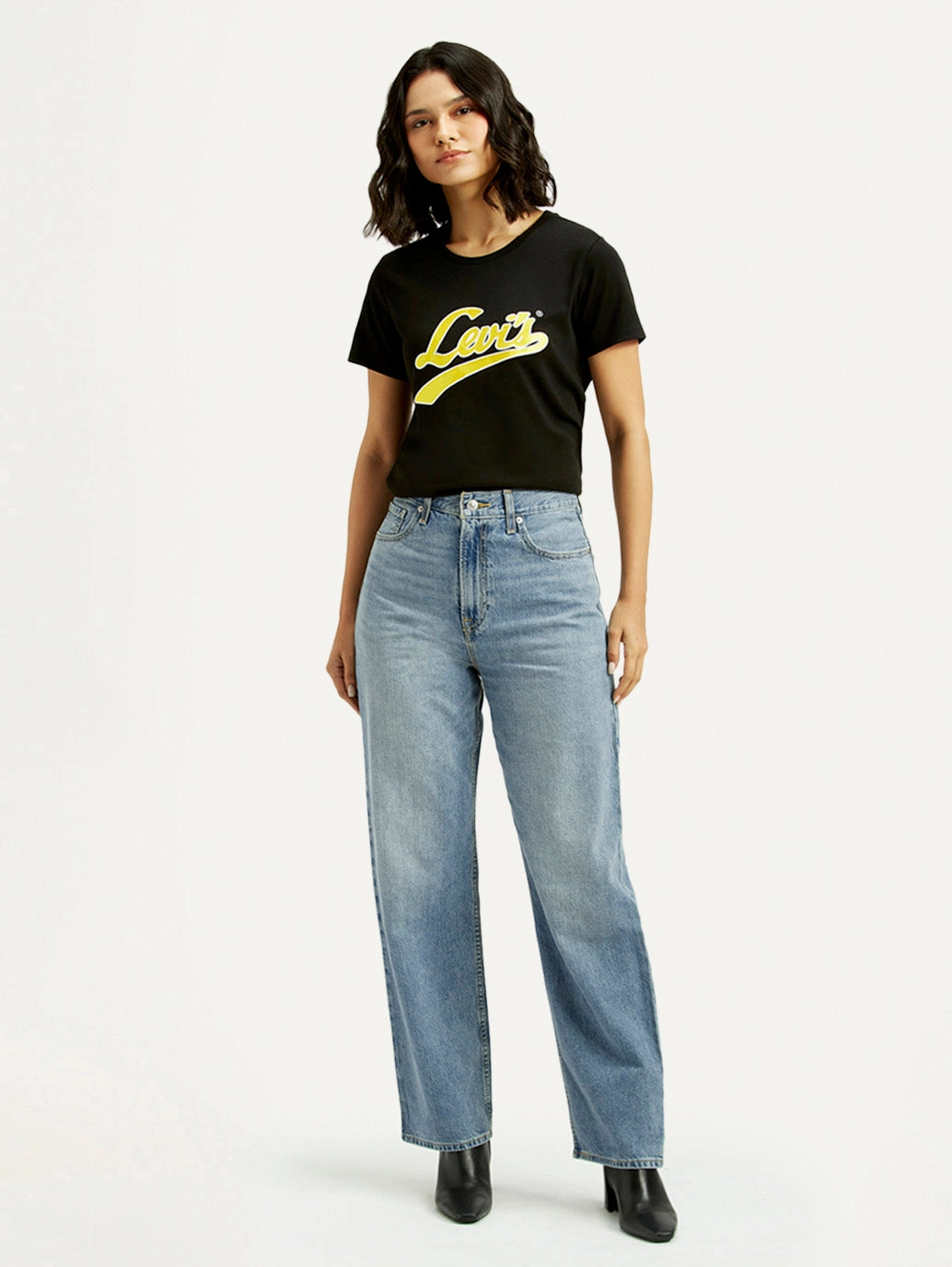 Layer Staple Women's Light Blue Ribcage Straight Fit High Rise Jeans