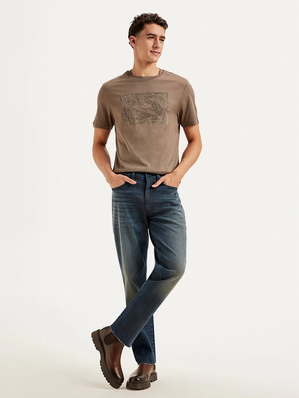 Trend Setter Sunny Vibes Casual Comfort Men's Redloop 541 Blue Athletic Tapered Fit Mid Rise Jeans