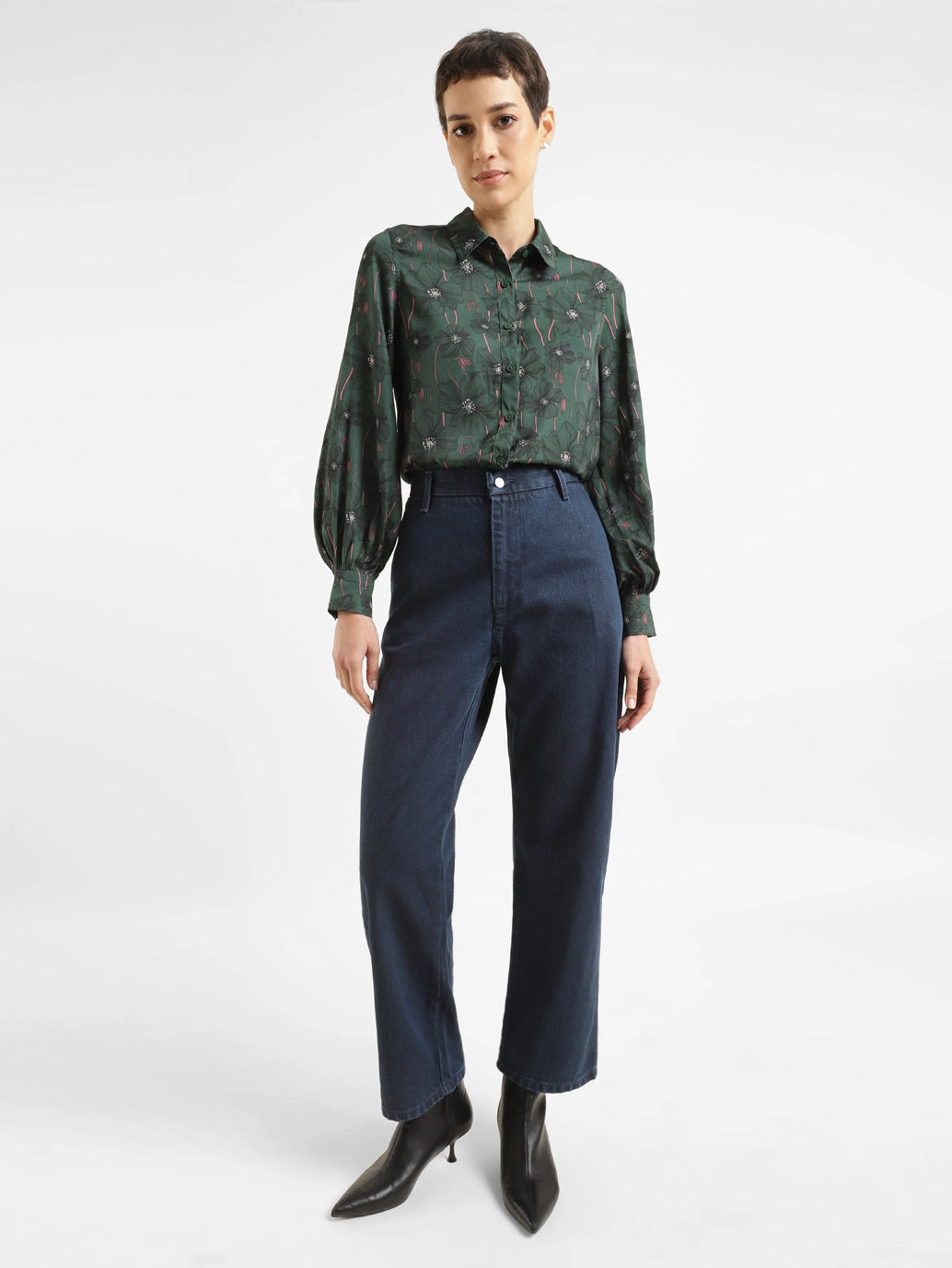 Suitable Fit Easy Pairing Women's 94 Blue Baggy Fit High Rise Jeans