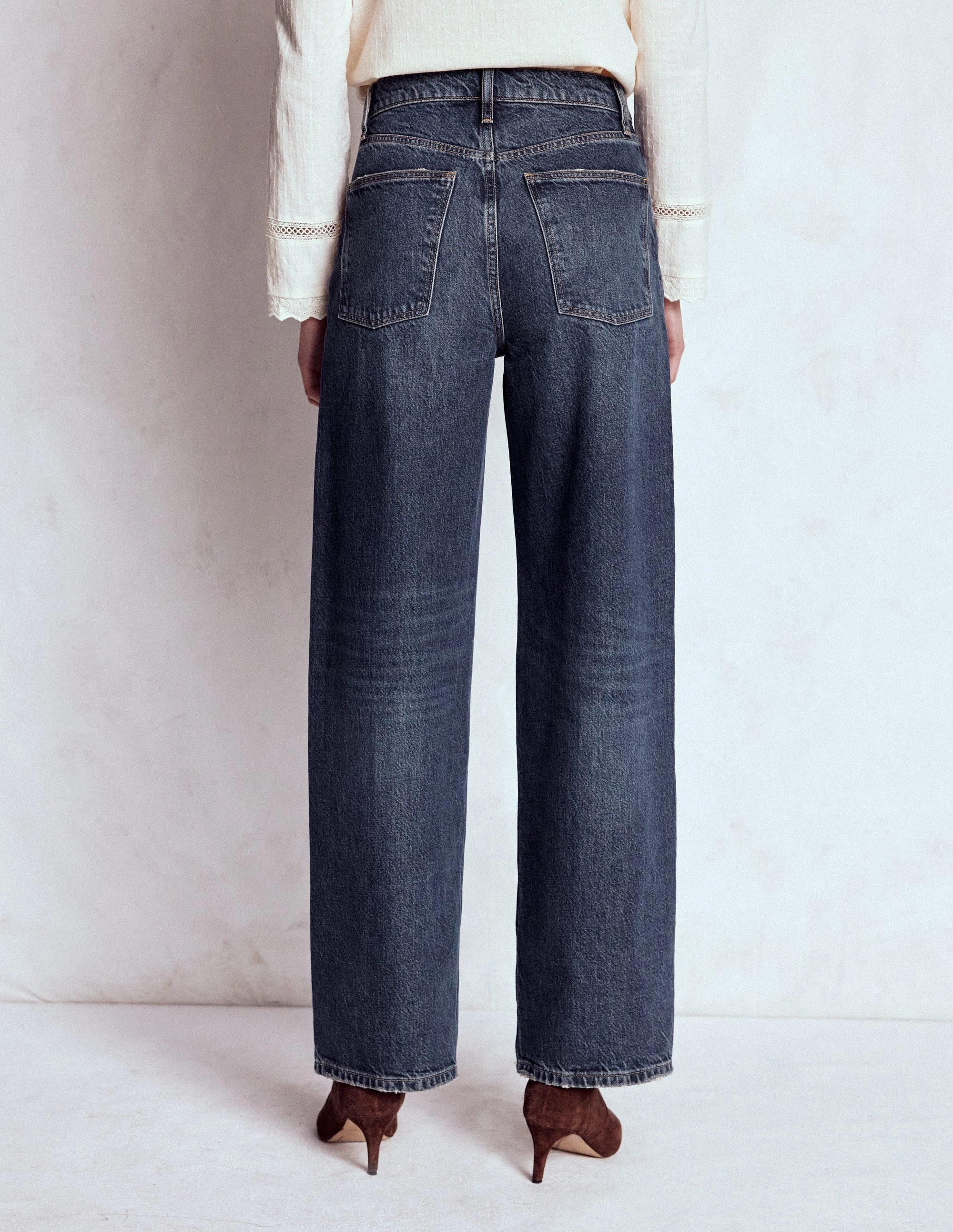 Core Stretch Slouch Leg Jeans-Dark Vintage