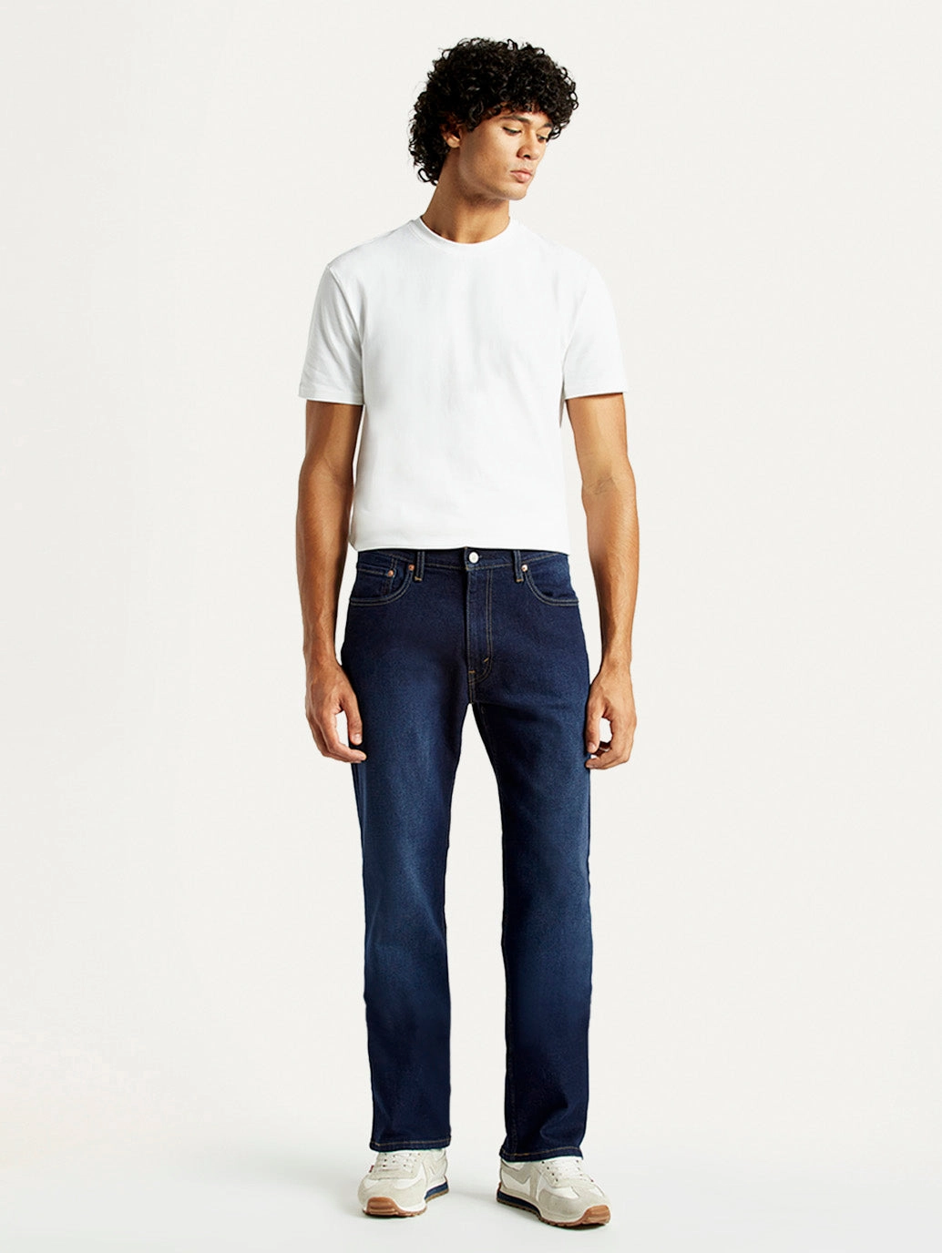 Men's 555 Dark Indigo Loose Fit Mid Rise Jeans Timeless Fashion Stylish Choice