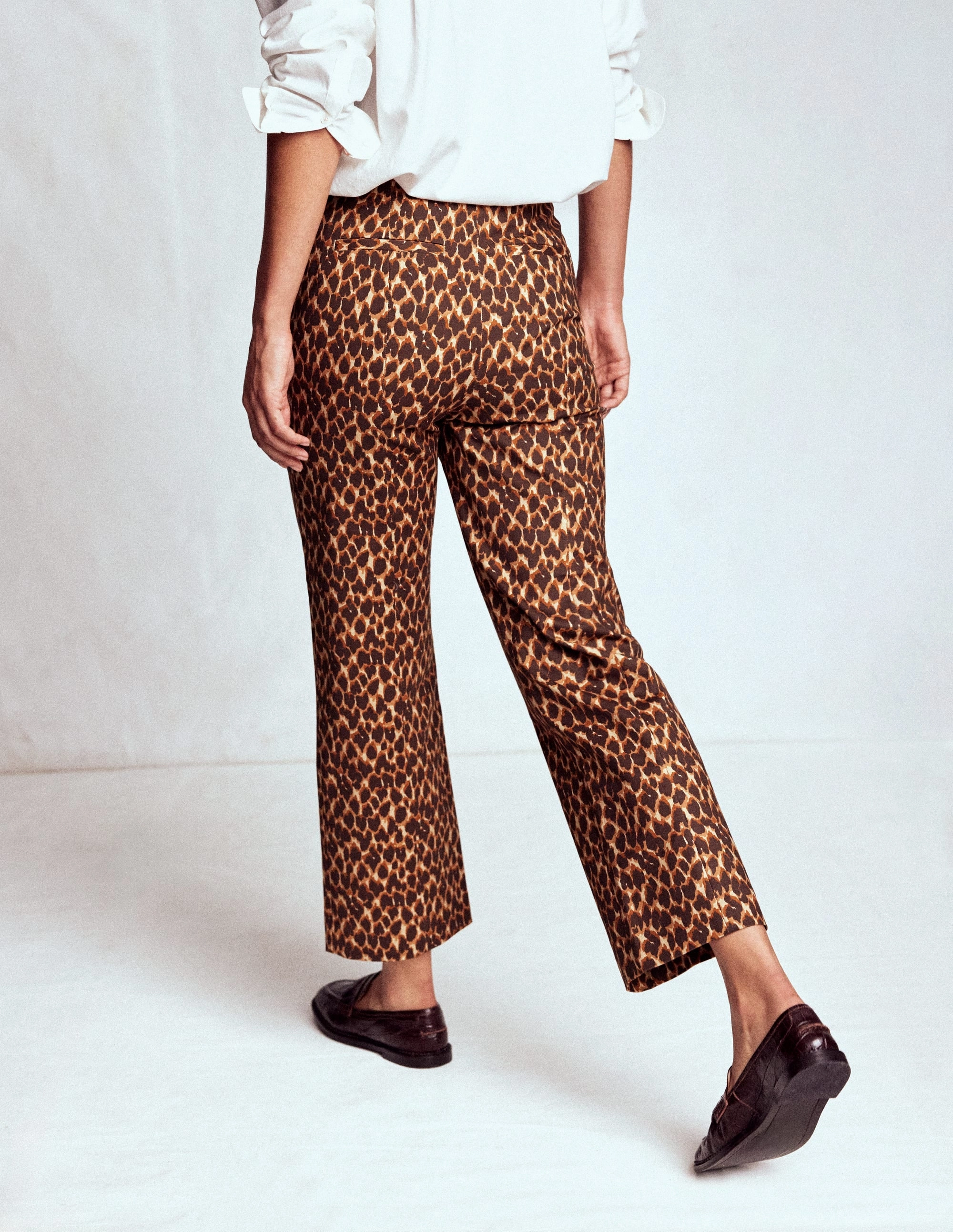 Soft Stretch Smart 7/8 Trousers-Multi, Abstract Leopard