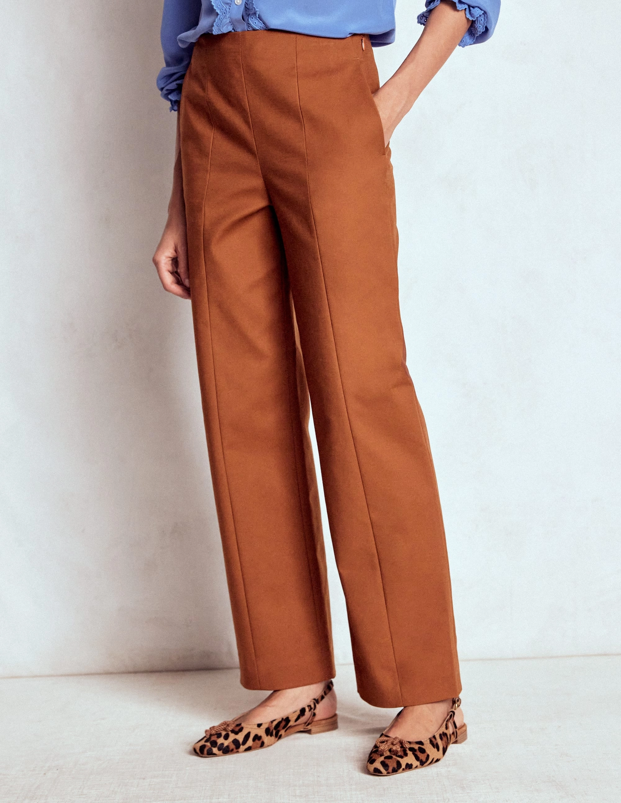 ArticulatedJoints Elastic Free Cuffs Smart 7/8 Trousers-Russet