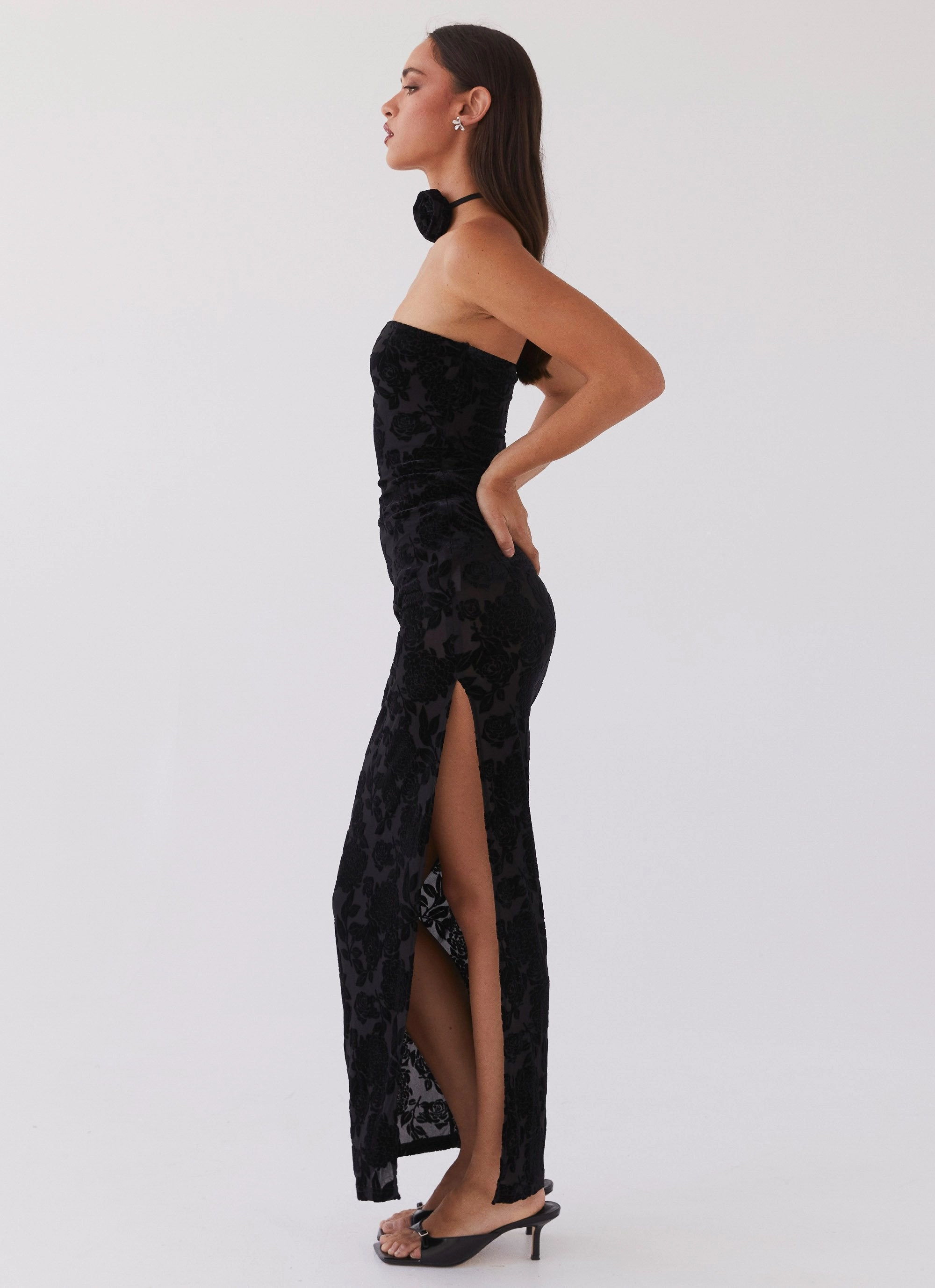 Trouble Love Maxi Dress - Black Layered Comfort Wear