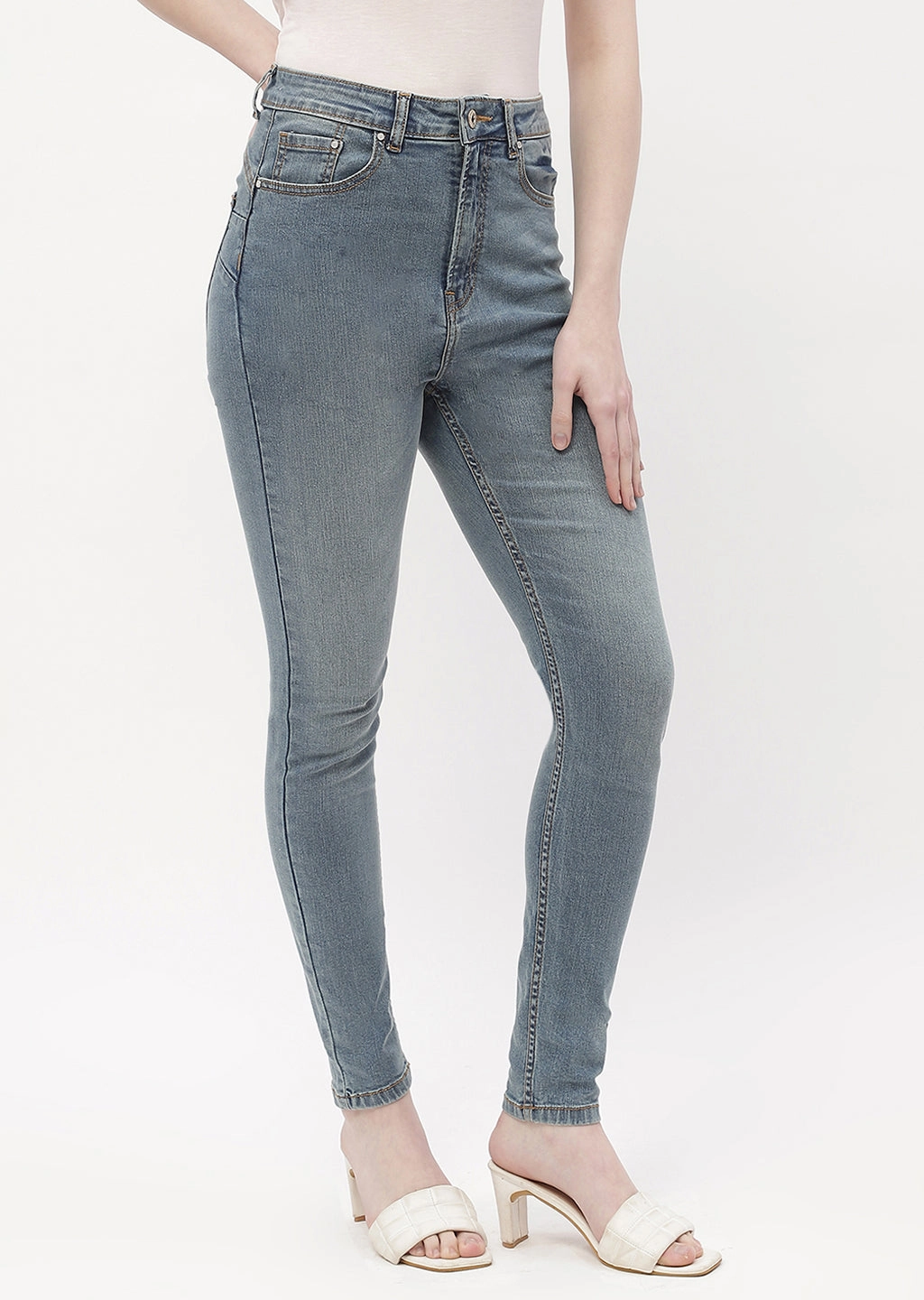 Madame Mid Rise Mid Blue Skinny Fit Jeans Wear It All