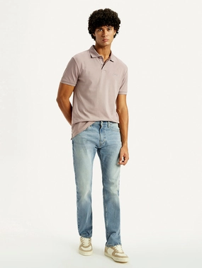 Blended Style Men's Tinted 505 Light Indigo Straight Fit Mid Rise Jeans