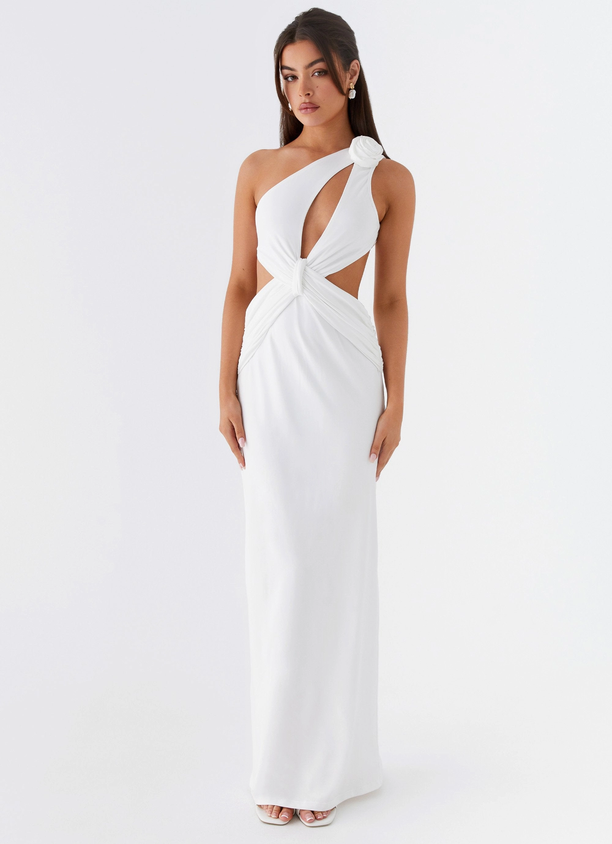 Lovesome Rosa Maxi Dress - White Versatile Layering Fall Comfort