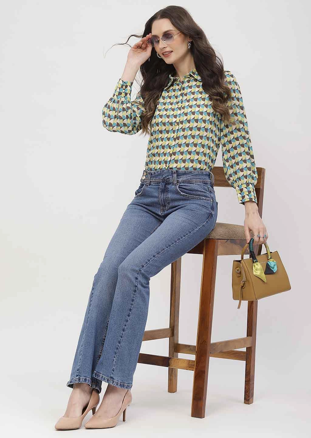 Streetwear Fan Night Out Suitable Outfit Madame Cut Seam Dark Blue Flared Jeans