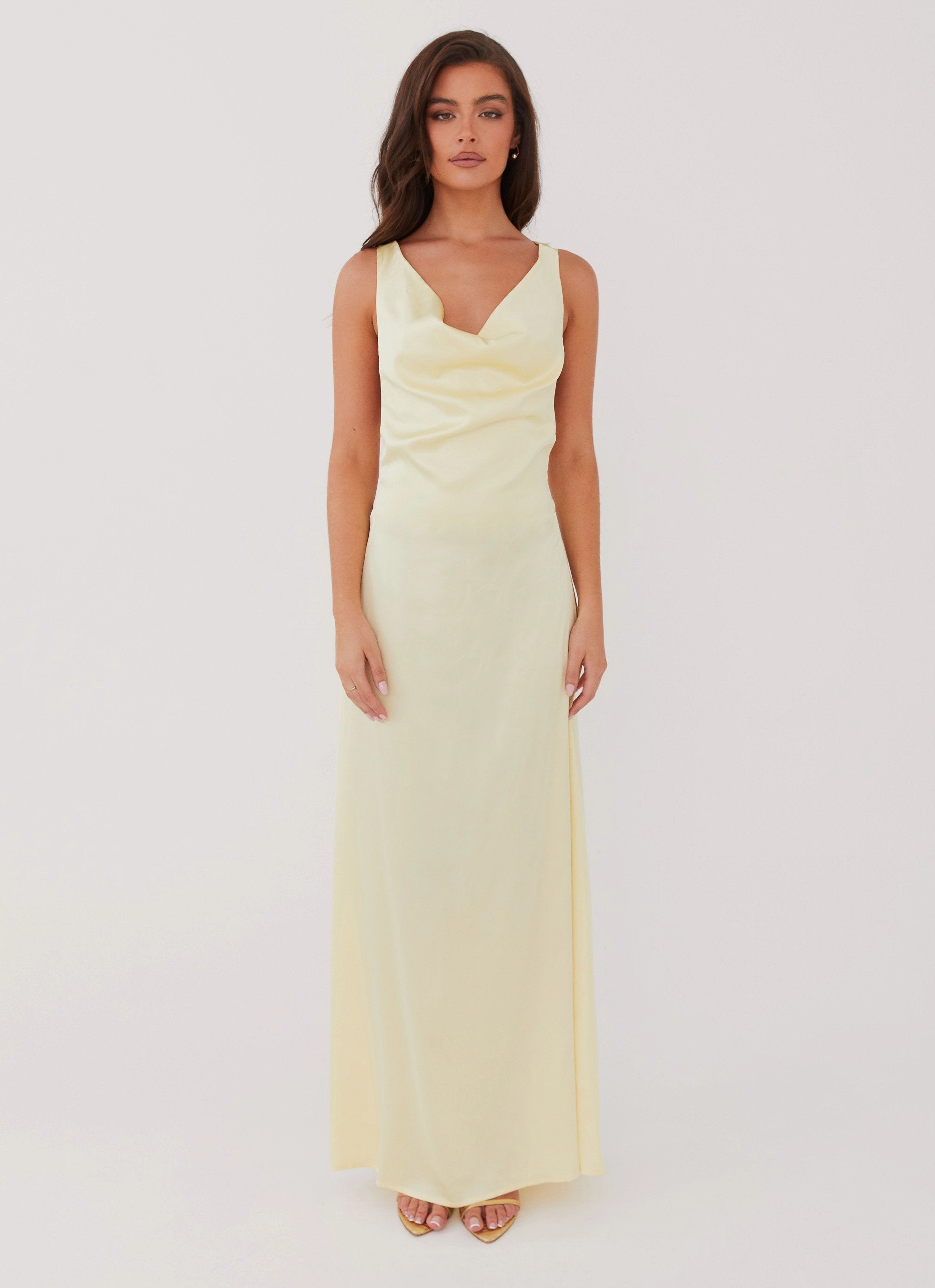 Musa Maxi Dress - Lemon Flared-Hem