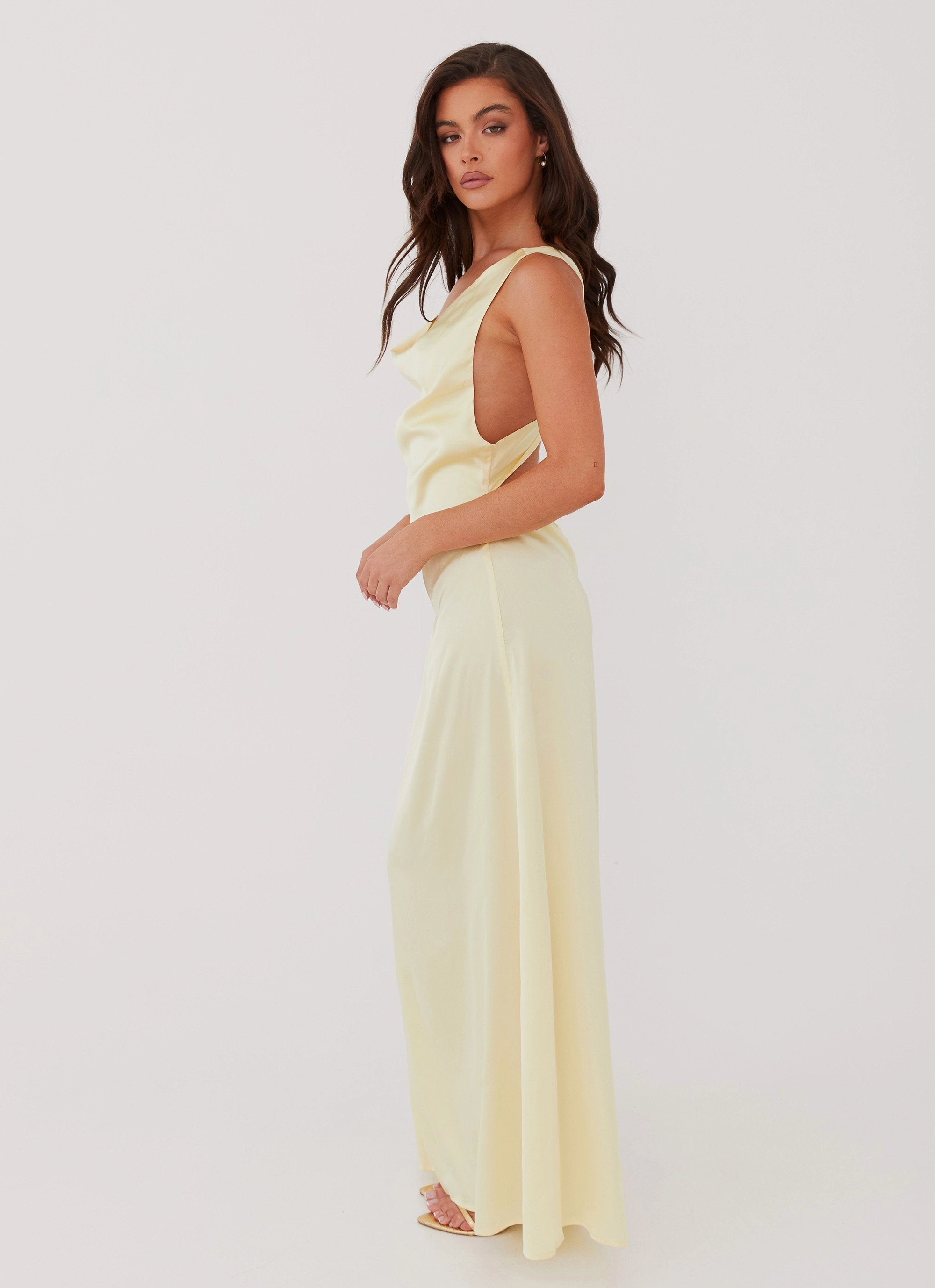 Soft Draping Musa Maxi Dress - Lemon