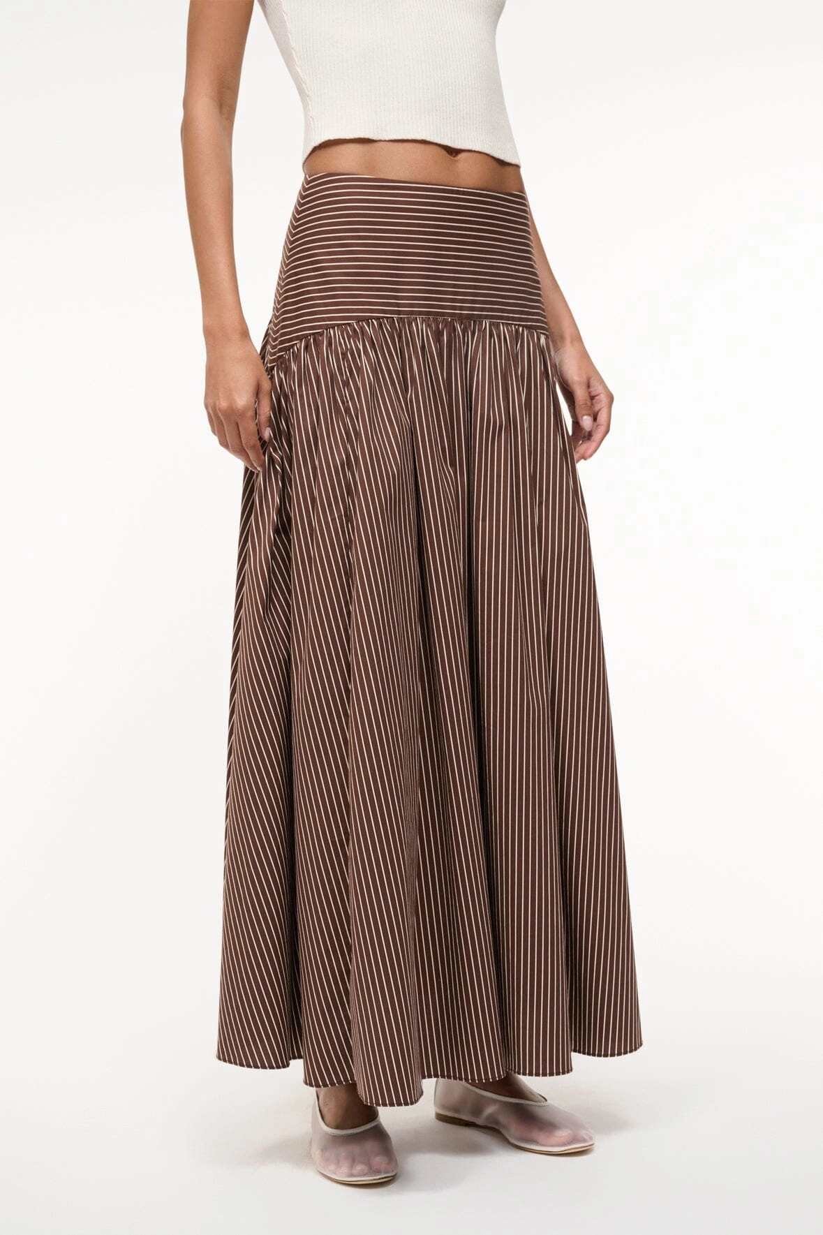 High Street Fashion Wardrobe Basics PROCIDA SKIRT | DARK OAK MICRO STRIPE