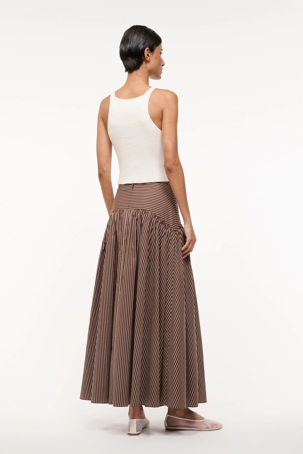 PROCIDA SKIRT | DARK OAK MICRO STRIPE Light Motion