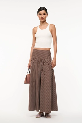 PROCIDA SKIRT | DARK OAK MICRO STRIPE Metallic Finish Cozy Movement