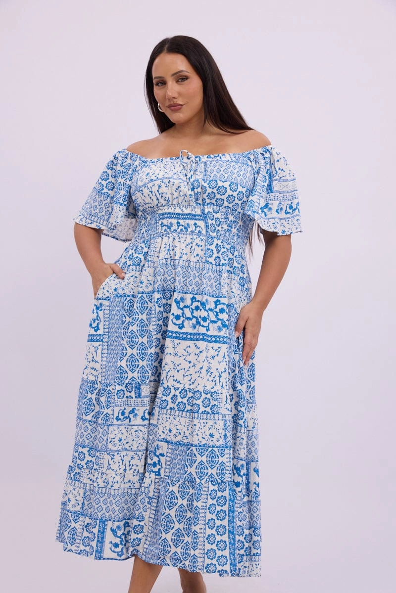 White Boho Maxi Dress Short Sleeve Ruched Bust Linen Blend Chic Waist Design