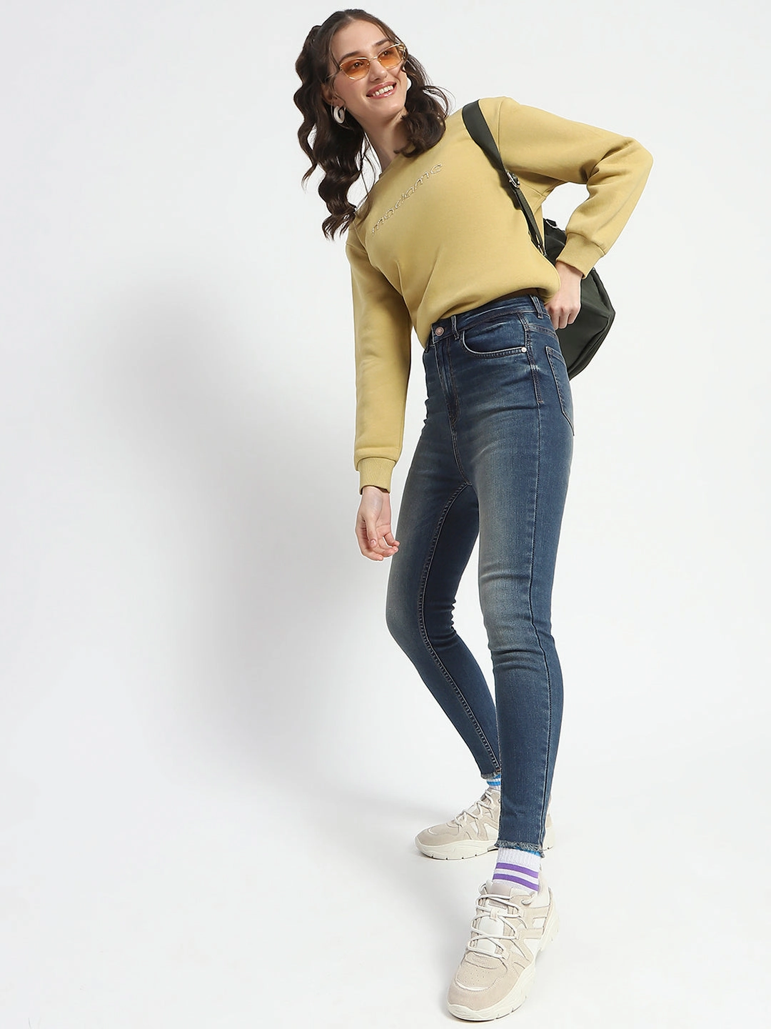 Style Simplicity Madame Whiskered Stone Wash Green Tinted Cotton Denim