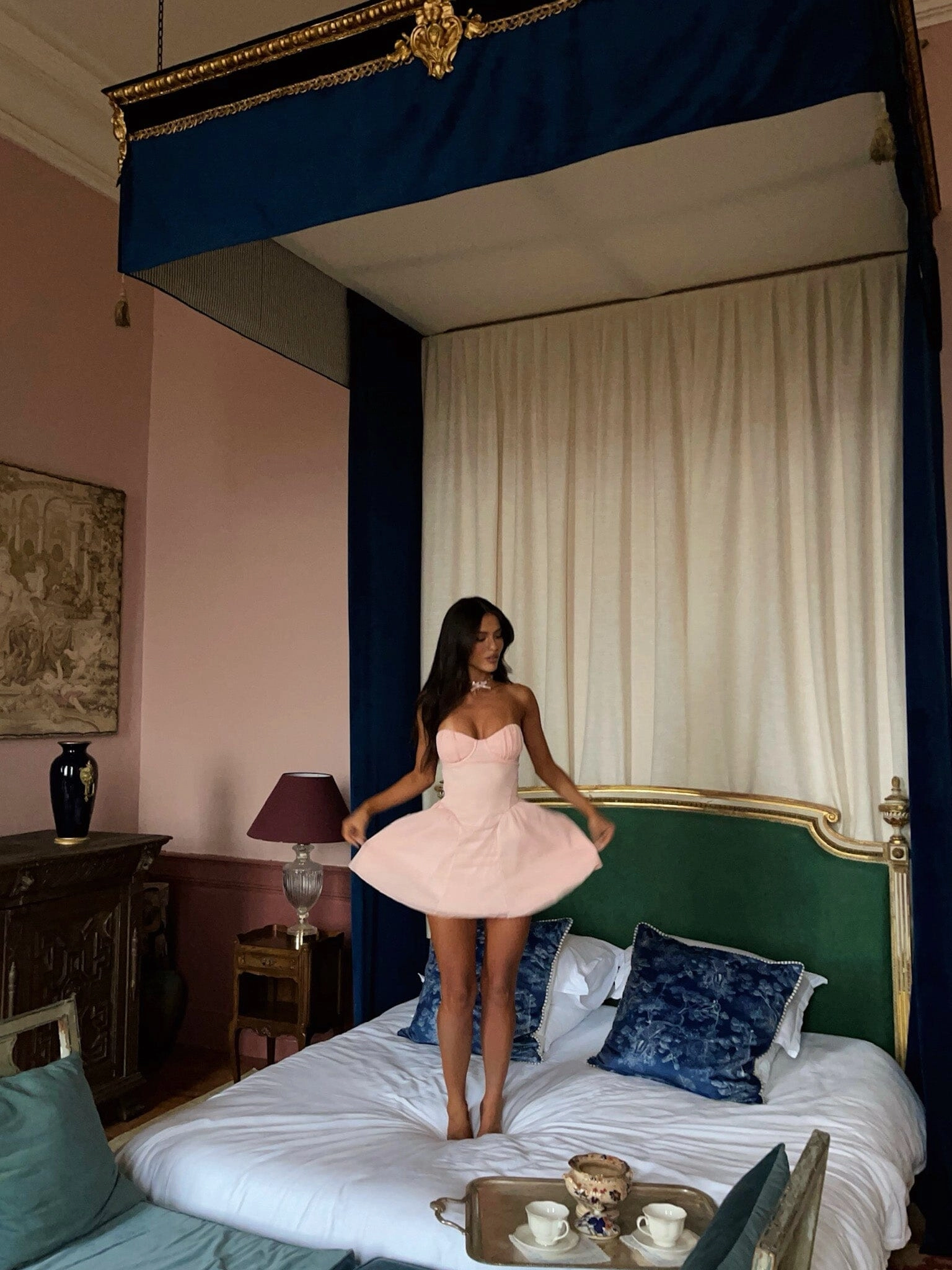 JAID MINI DRESS BABY PINK Year Rounder Silky Surface