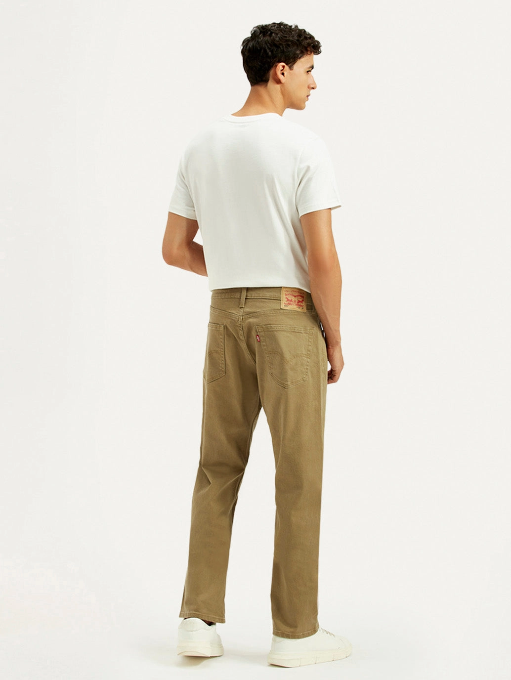 Effortless Waist Men's 505 Khaki Overdyed Straight Fit Mid Rise Jeans