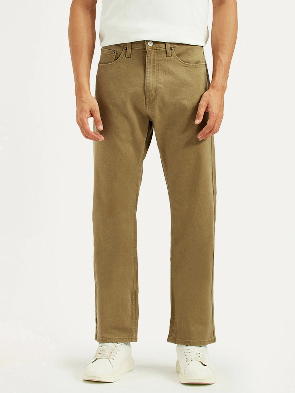 Casual Movement Men's 505 Khaki Overdyed Straight Fit Mid Rise Jeans