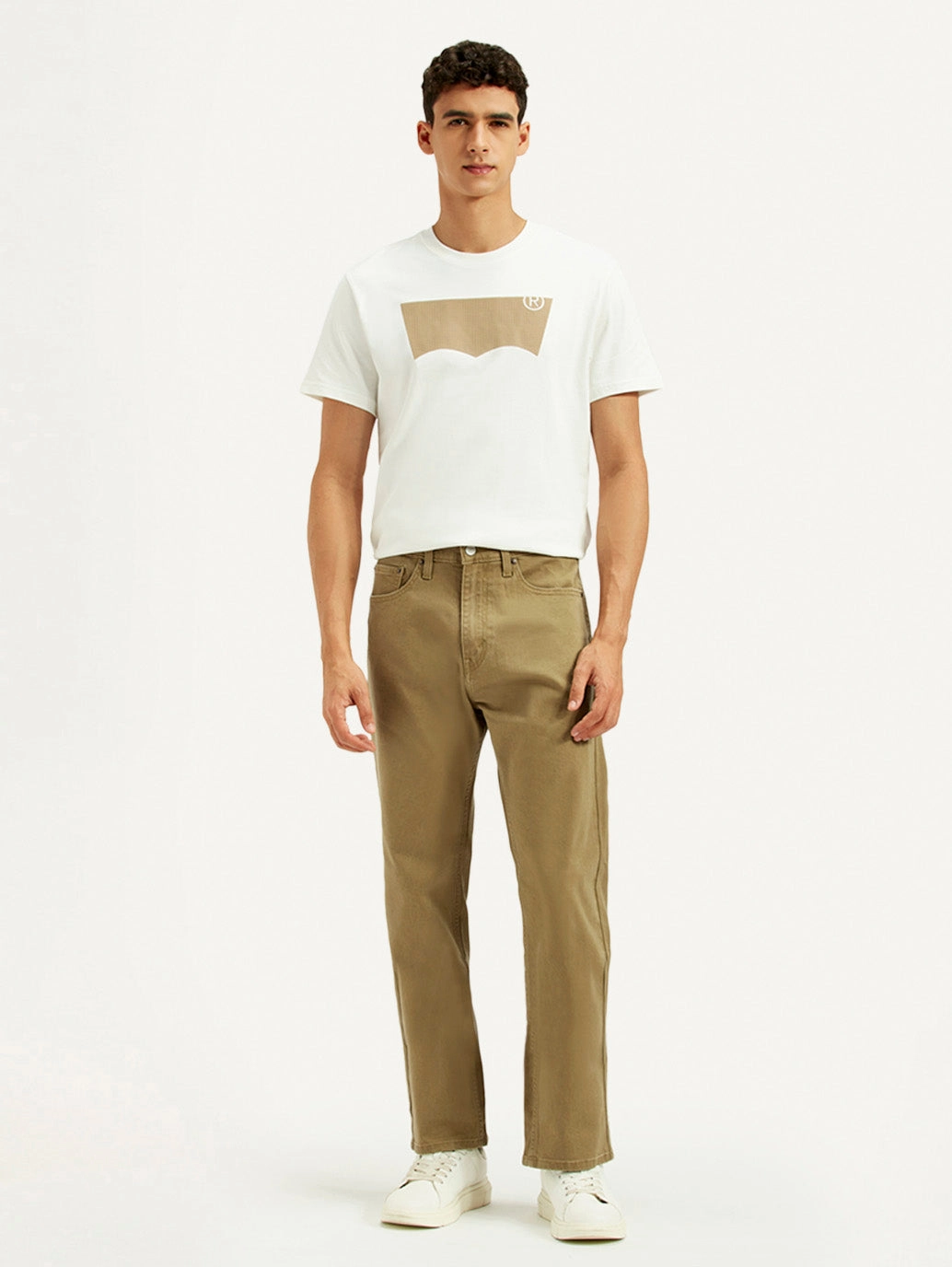 Men's 505 Khaki Overdyed Straight Fit Mid Rise Jeans Relaxed Fit