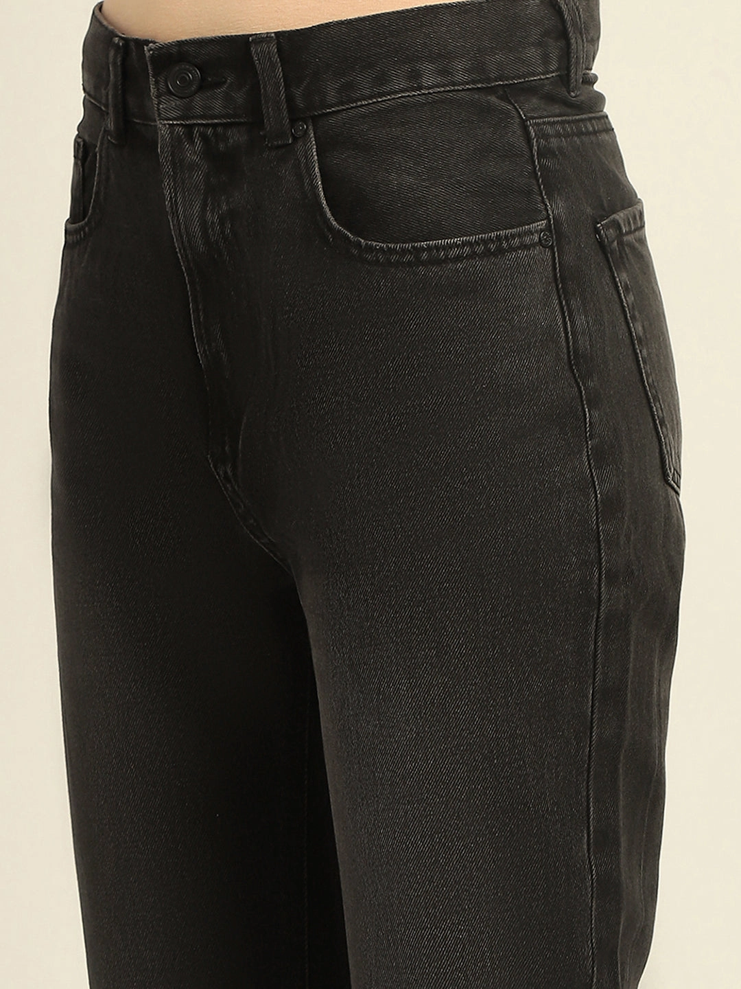 Home Comfort Party Look Modern Minimalist Madame Black Boyfriend Fit Cotton Denim