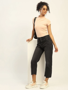 Flawless Design Timeless Match Madame Black Boyfriend Fit Cotton Denim