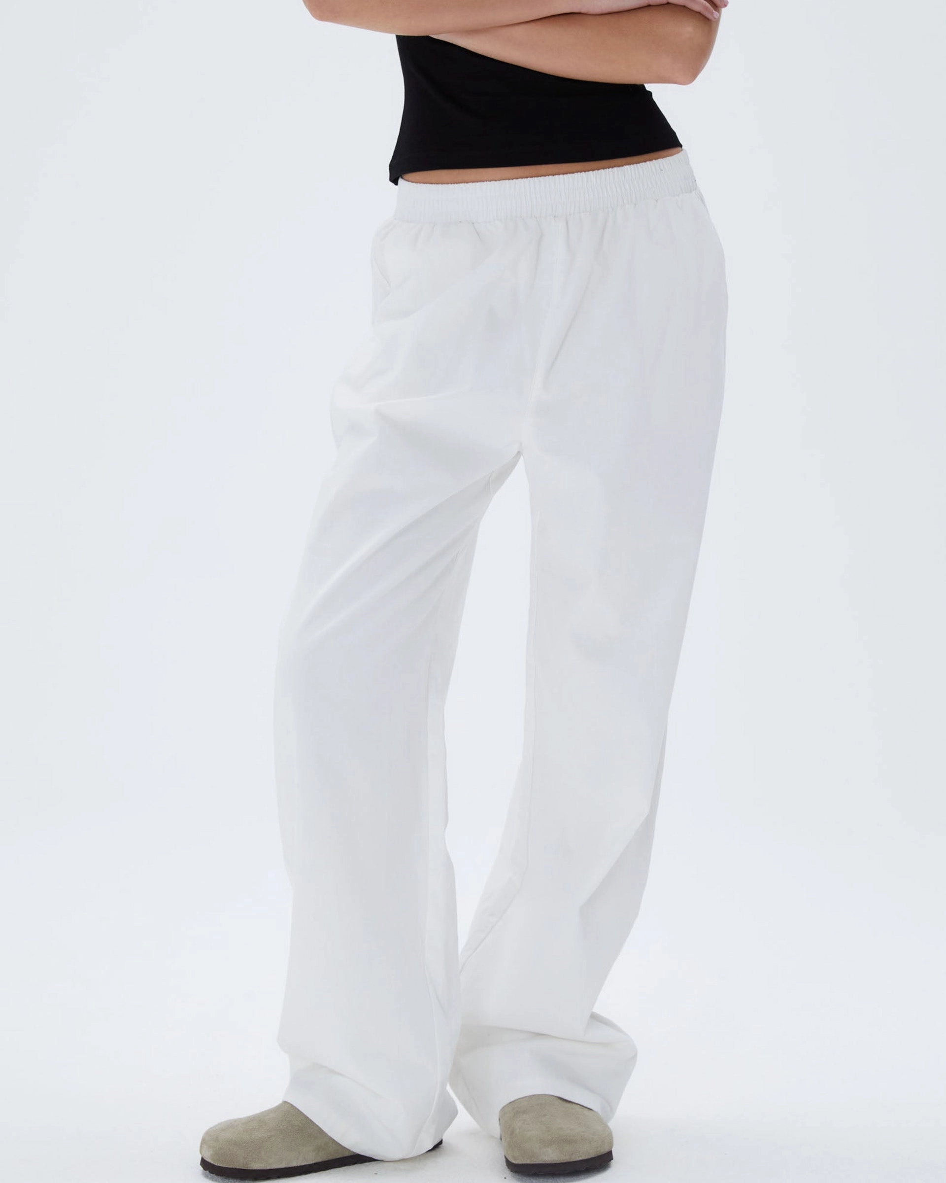 TaglessDesign Cotton Pull on Pants - White