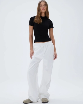 Cotton Pull on Pants - White Soft and Light Non Irritating Seams