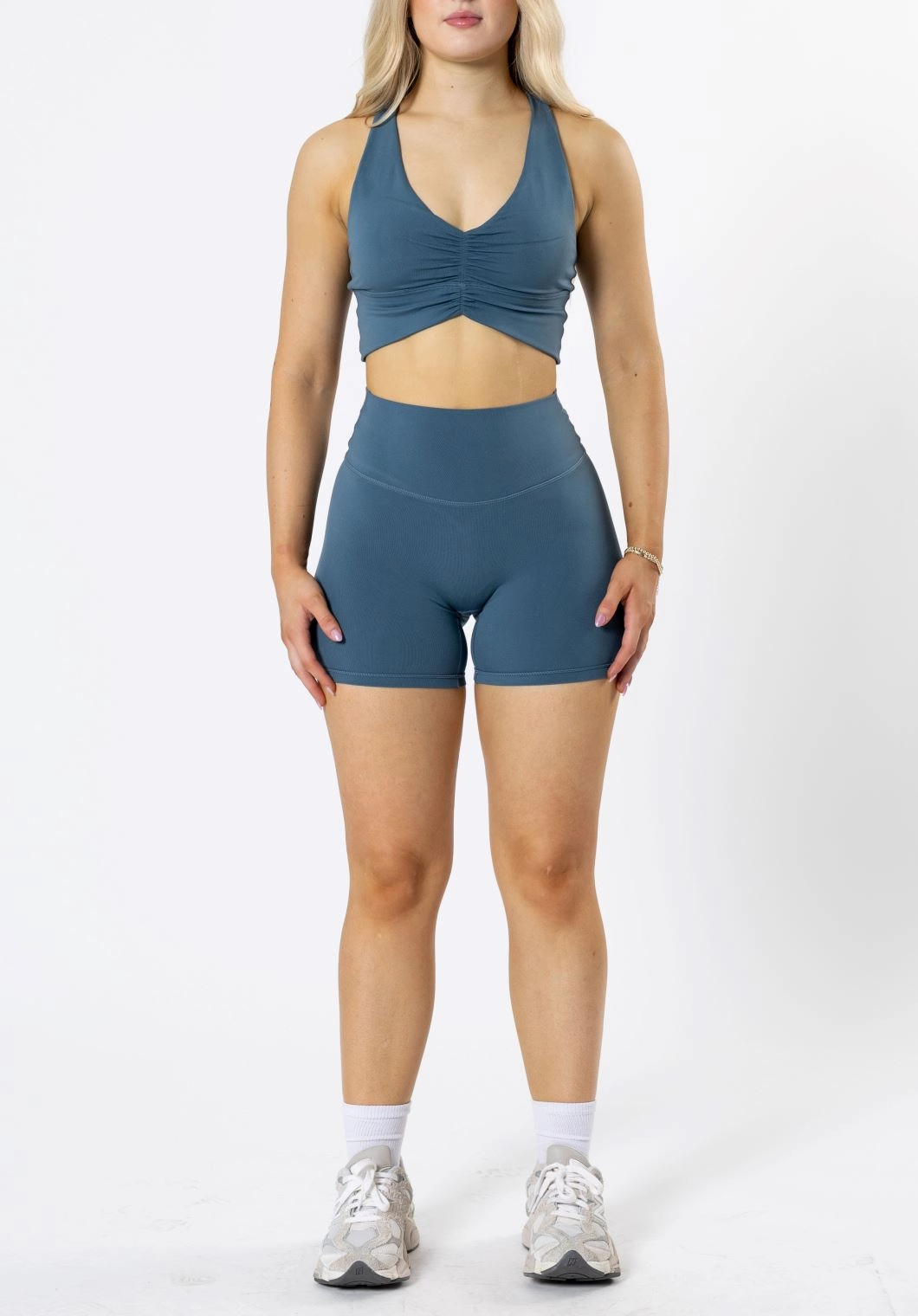 Reluna Original Sculptseam? Short Teal Flatlock stitching