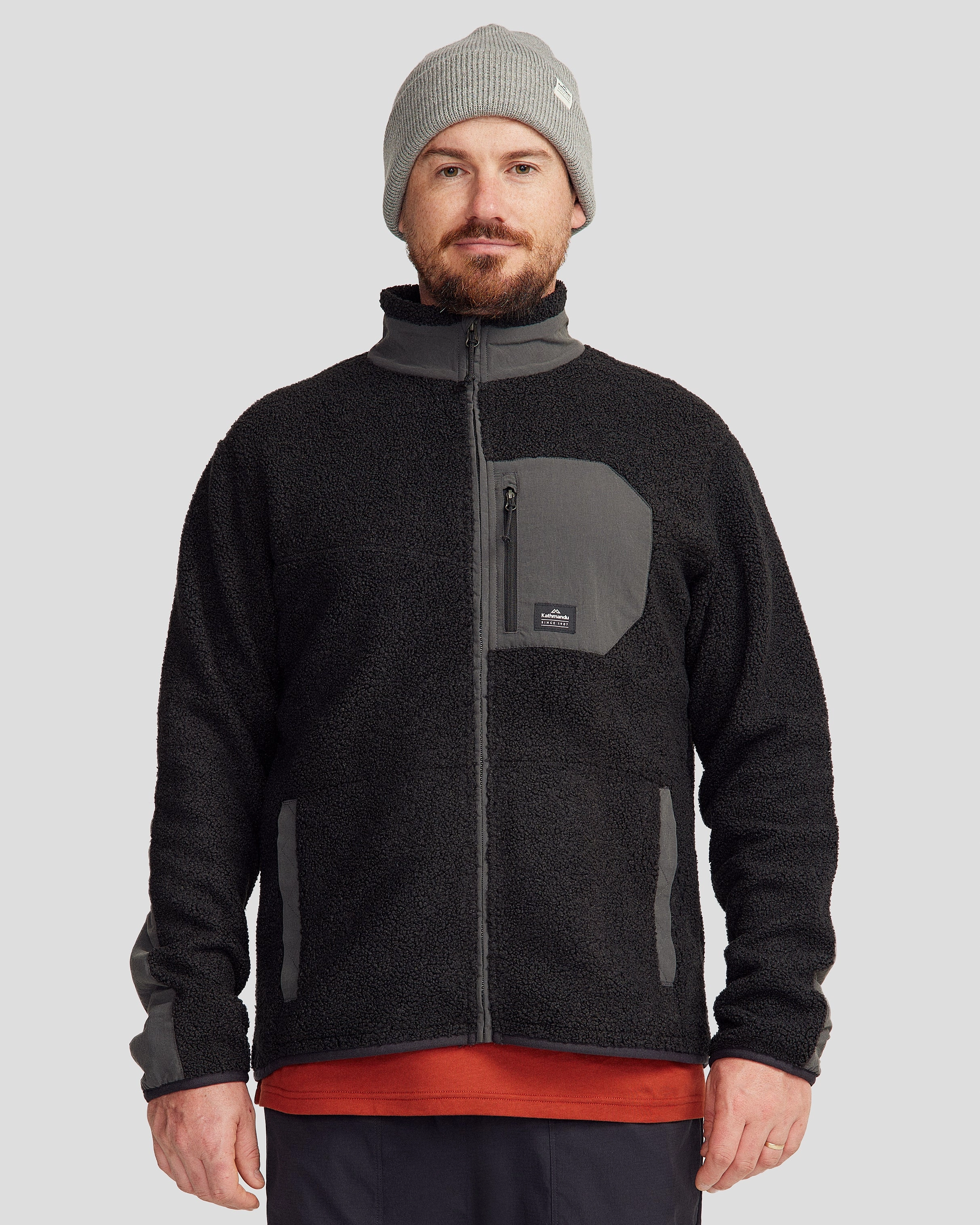 Crisp Weather Fit Eco Dye Process Men's Co-Z High Pile Jacket v3 - Black Stingray