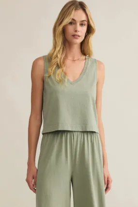 Reversible Design Concept Soft Cotton Feel Soft & Smooth Sloane V-Neck Top | Avocado