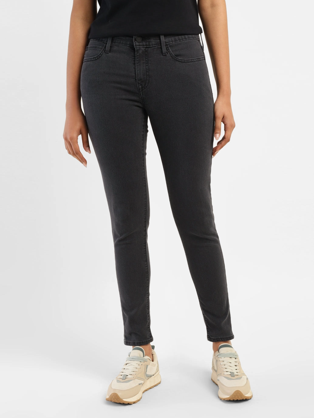 Women's 710 Black Skinny Fit Mid Rise Jeans Unisex Friendly Anti Snag Thread Technology