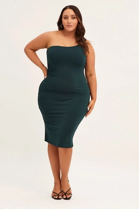 Effortless Piece Green One Shoulder Jersey Bodycon Dress