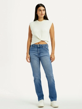 Women's Redloop Light Blue Wedgie Straight Fit Mid Rise Jeans Spring Mood Trendy