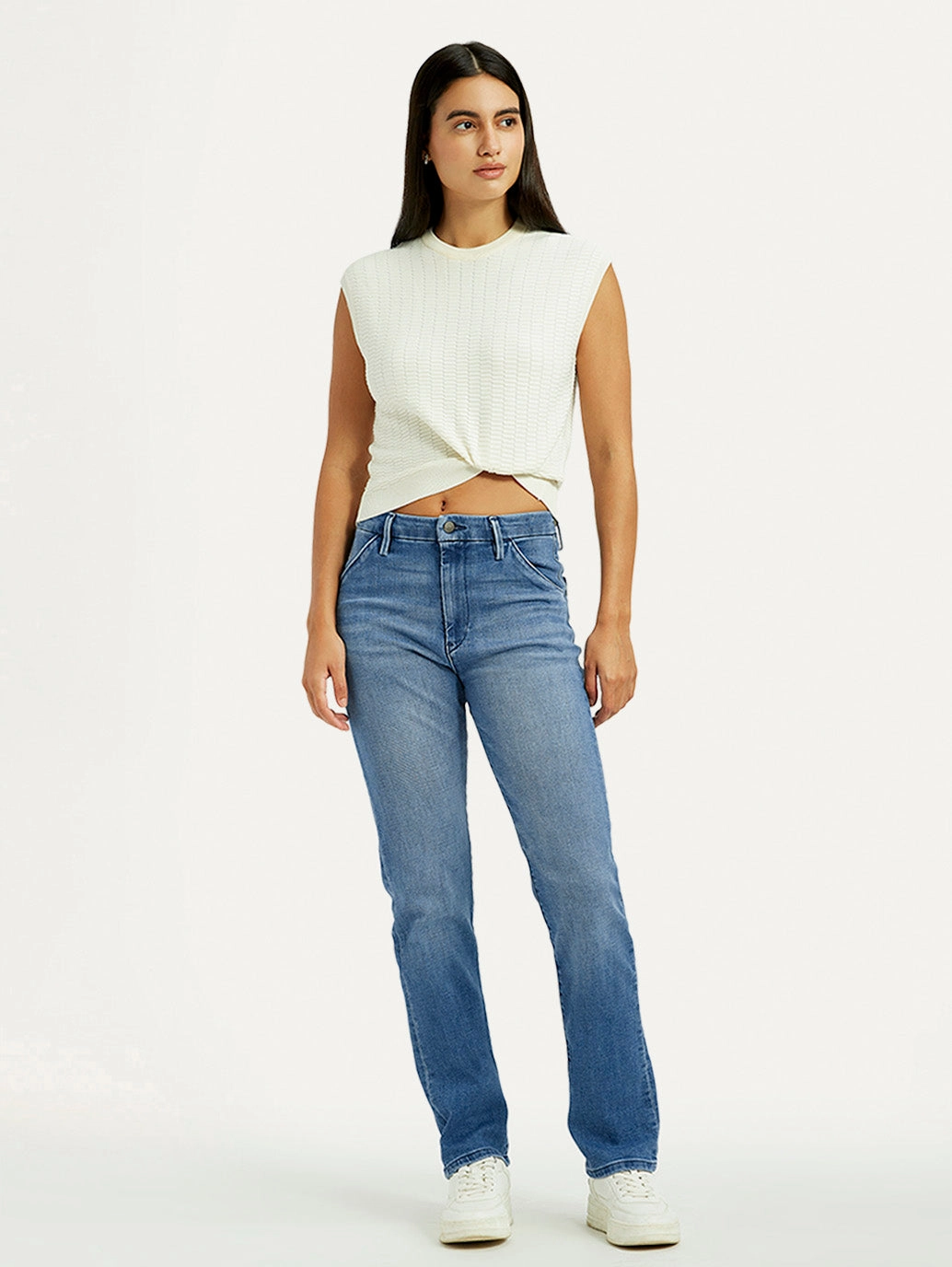 Women's Redloop Light Blue Wedgie Straight Fit Mid Rise Jeans Spring Mood Trendy