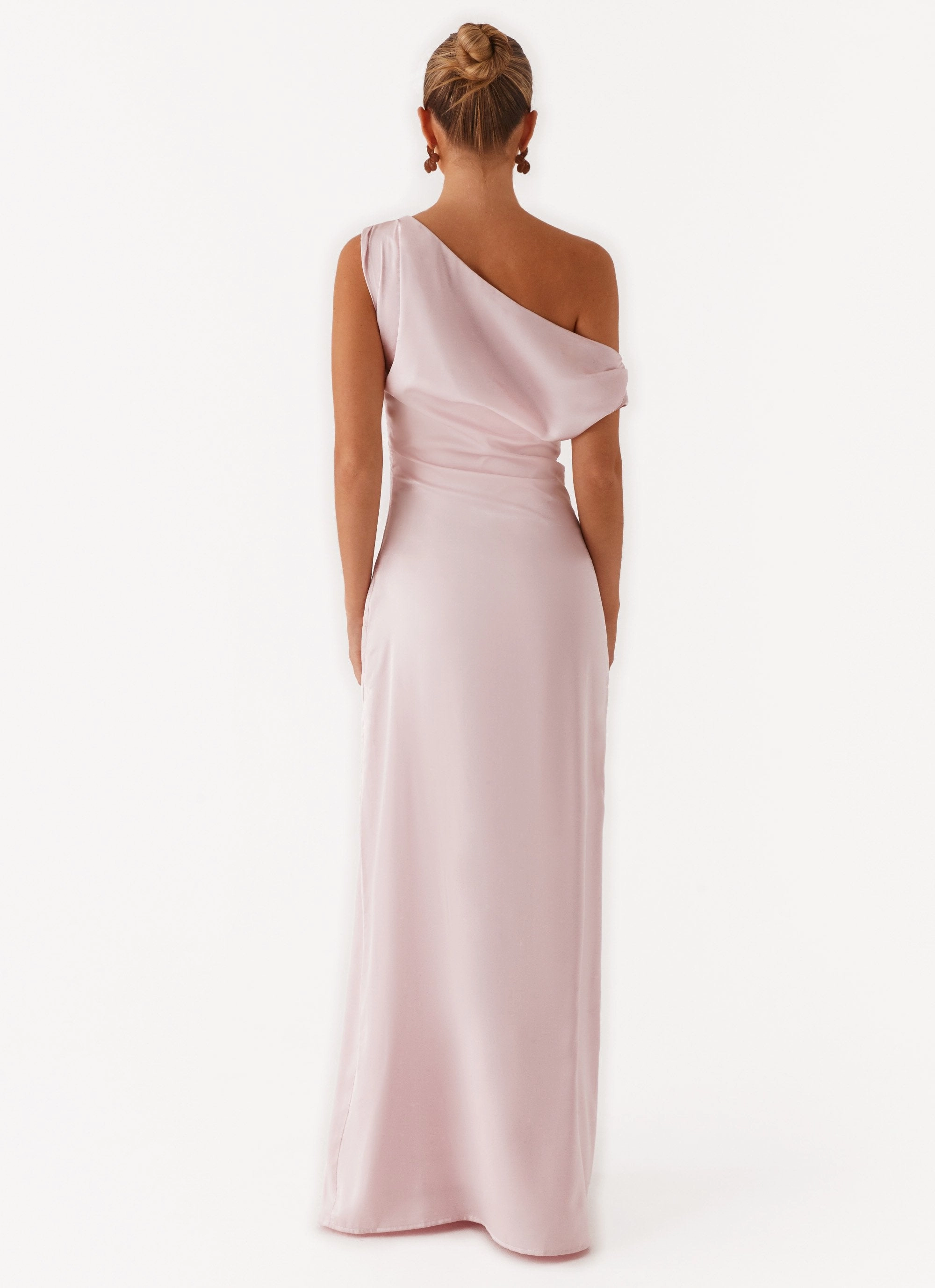 Heart Of Glass Satin Maxi Dress - Pink Flexible Waist Designer-Label