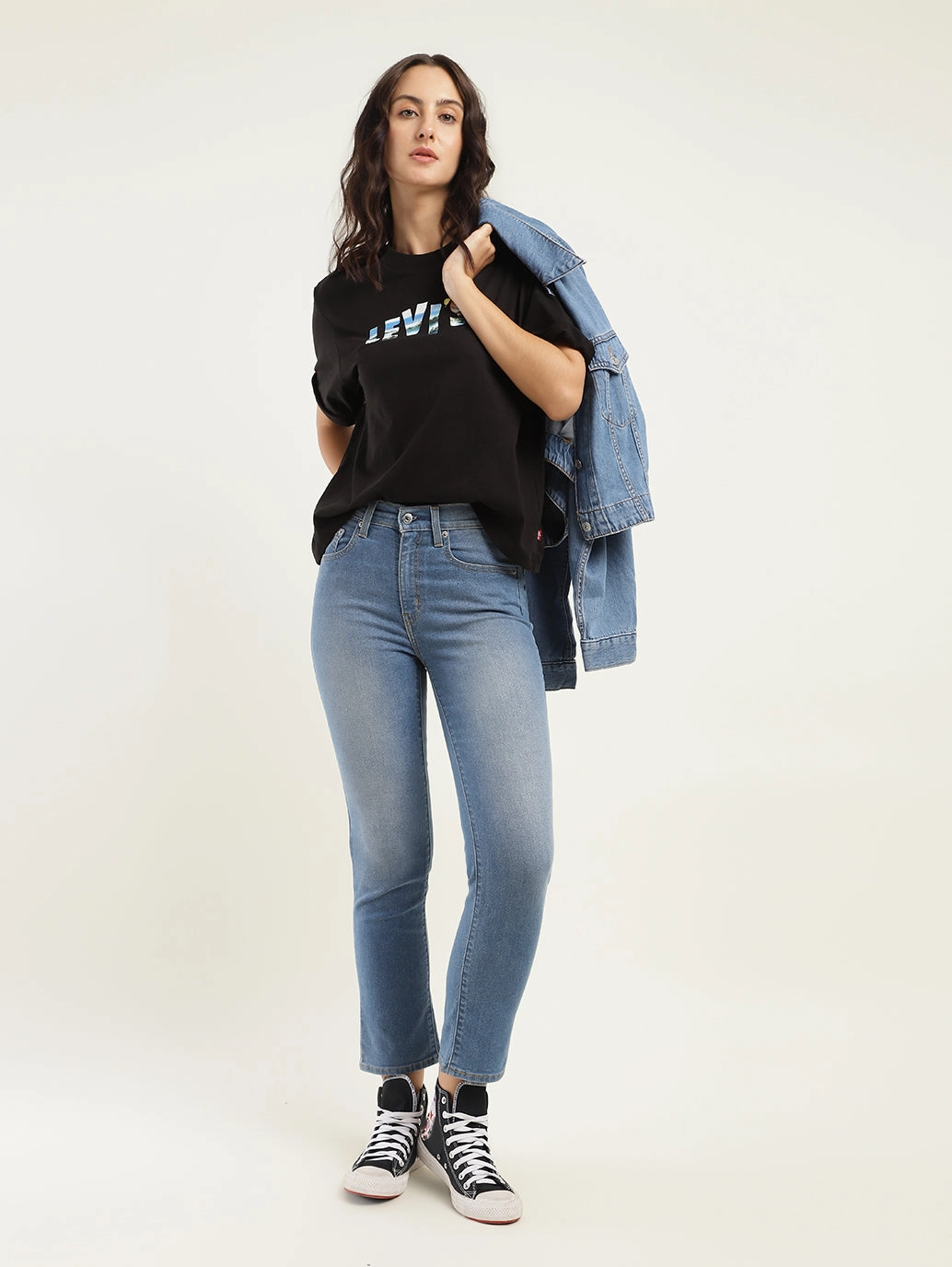 Fashion Lover Versatile Rugged Feel Women's 710 Blue Skinny Fit High Rise Jeans