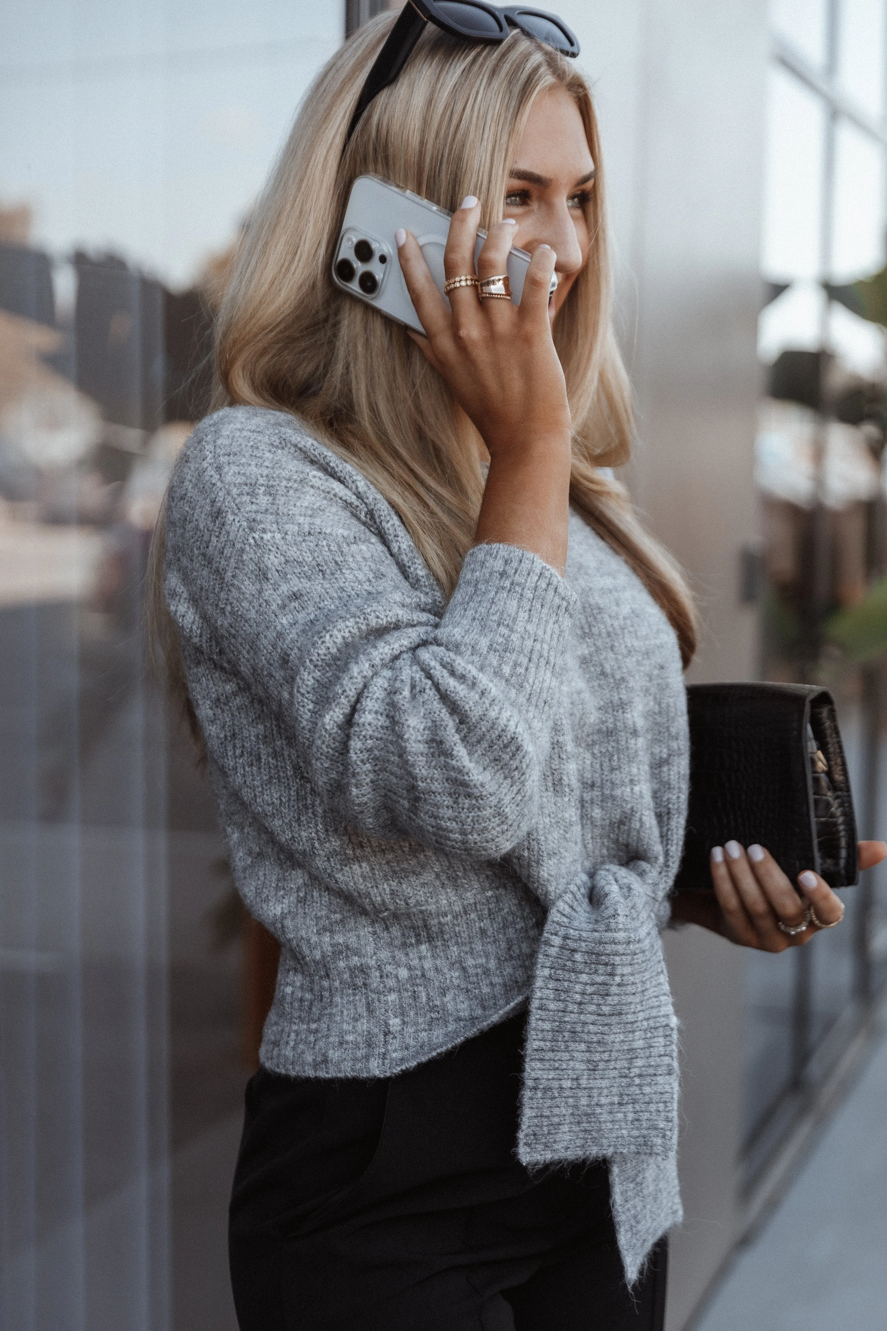 Evening Stroll Captivate Knit Sweater - Grey