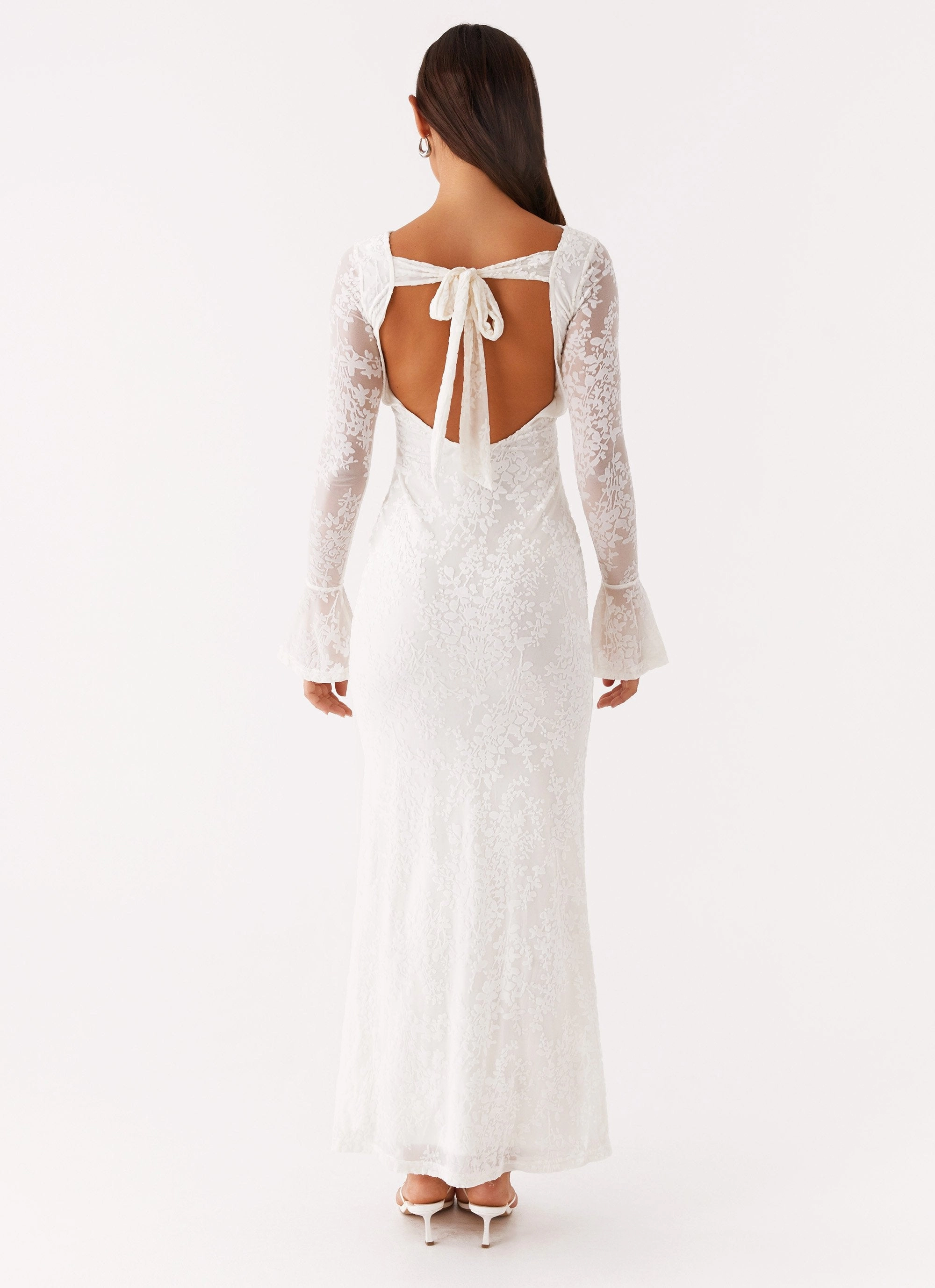 Embroidered-Detail Thriving Maxi Dress - White