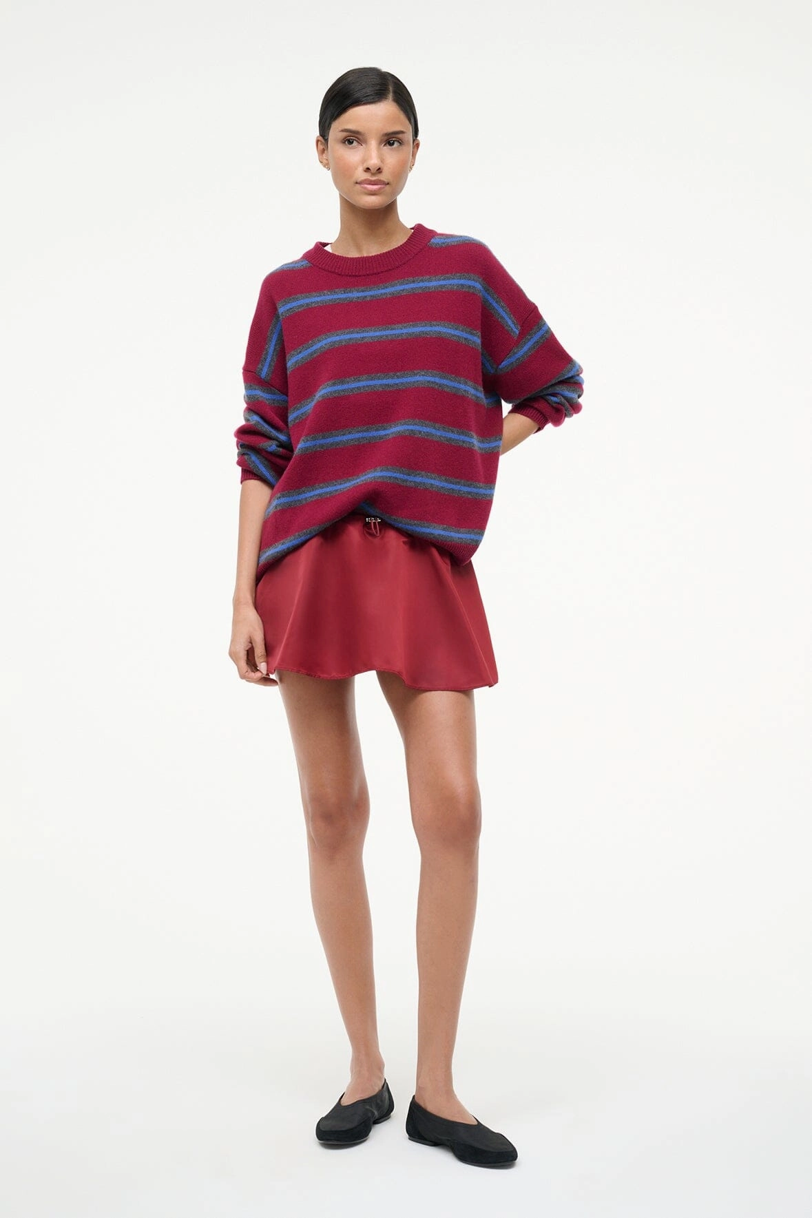 SOSA SKIRT | DEEP RED Wrinkle Resistant Finish Washable fabric