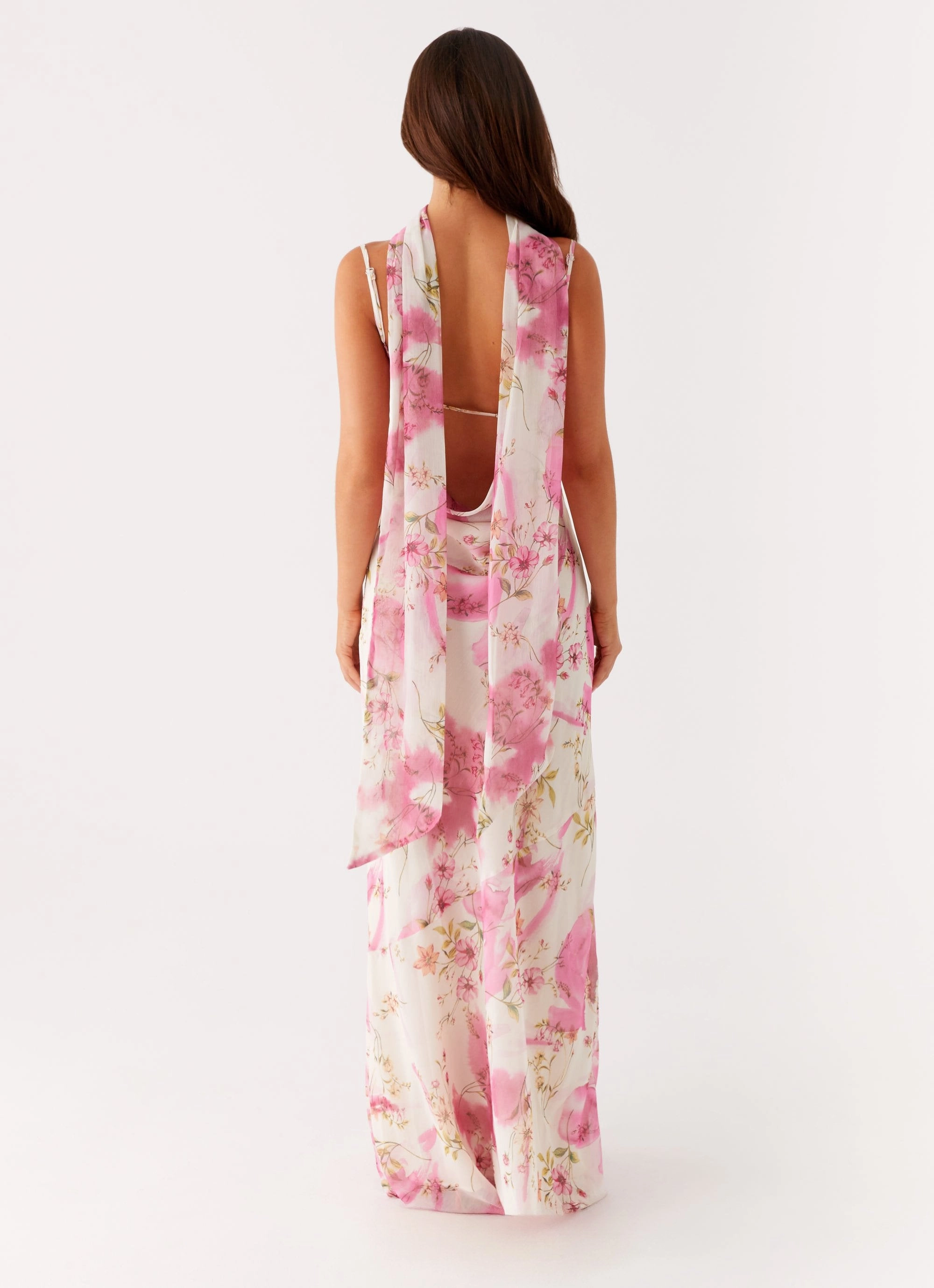 Quiet Sweet Cool Motion Spencer Maxi Dress - Ivory Floral Print