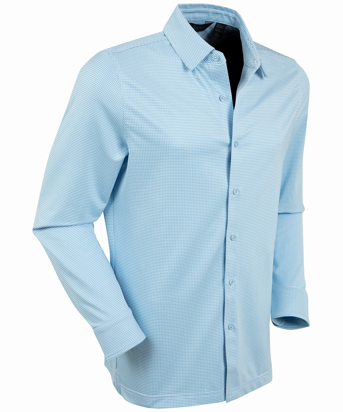 Performance Long-Sleeve Jacquard Check Sport Shirt Urban Fashion