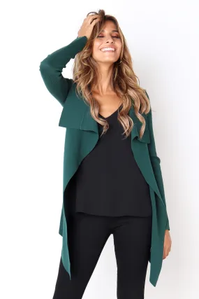 Office Warmth smooth zipper Zimmer Cardigan - Forest Green