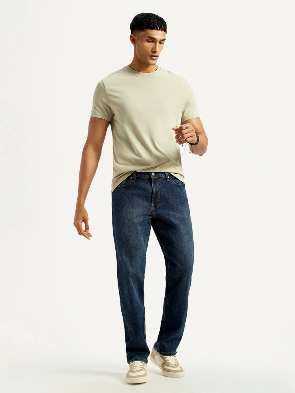 Men's 541 Dark Indigo Athletic Tapered Fit Mid Rise Jeans Breathable Denim Smooth Breathable