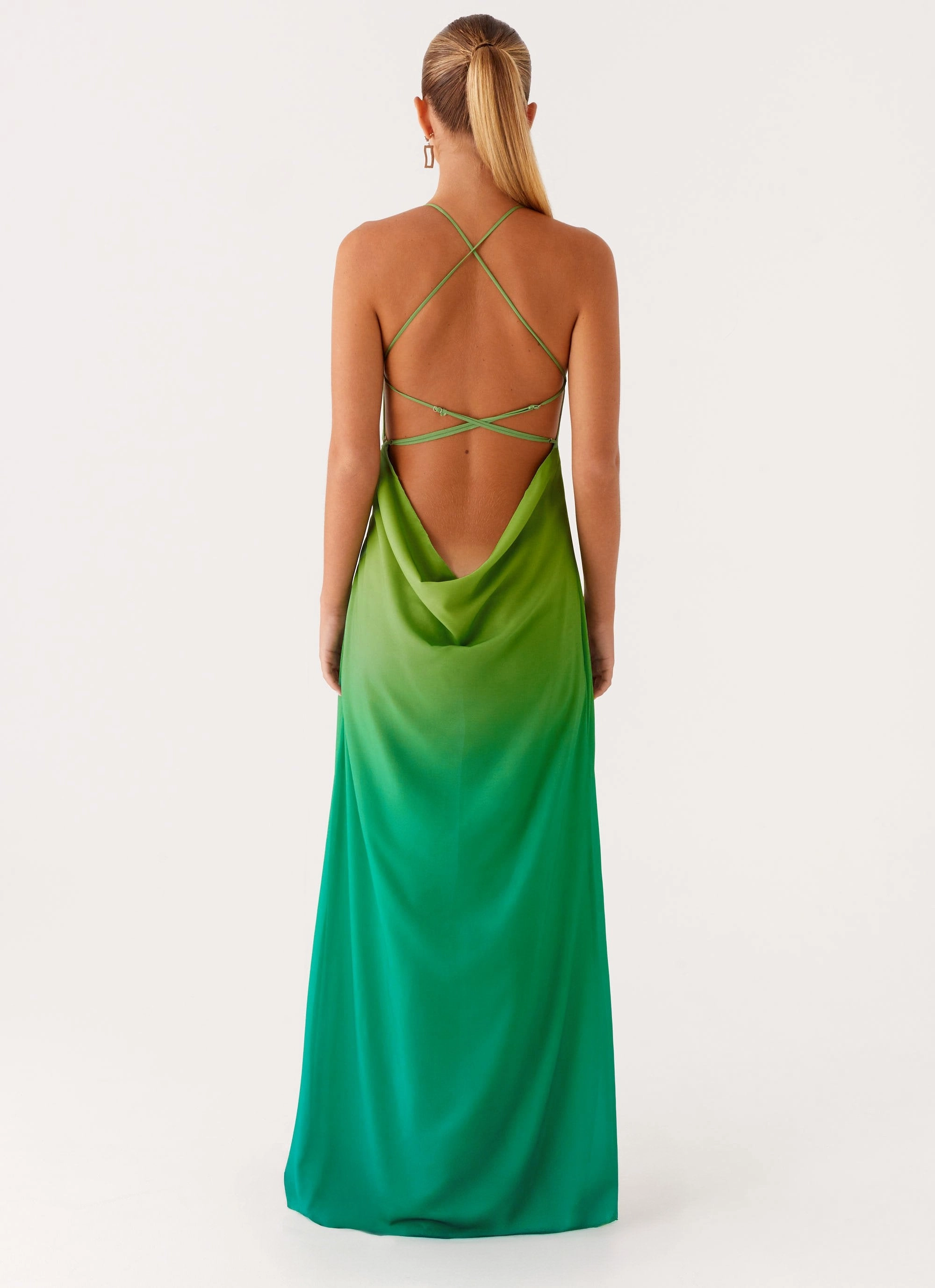 Gender Fluid Opposites Attract Maxi Dress - Green Ombre